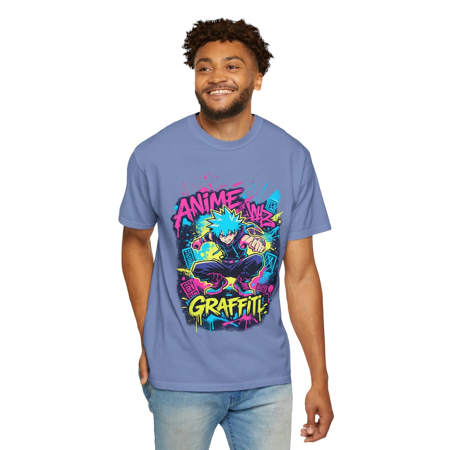 Anime Graffiti T-Shirt — Neon Street Art Skate Anime Design