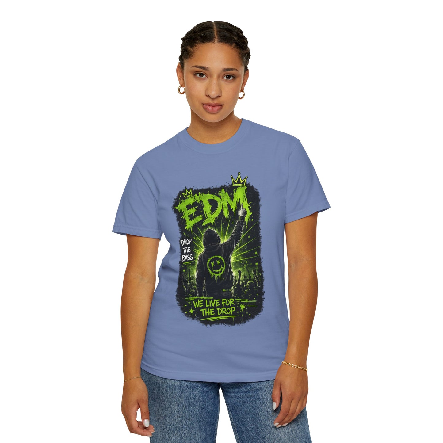 EDM Drop The Bass T-Shirt — 'We Live For The Drop' Neon Rave Tee