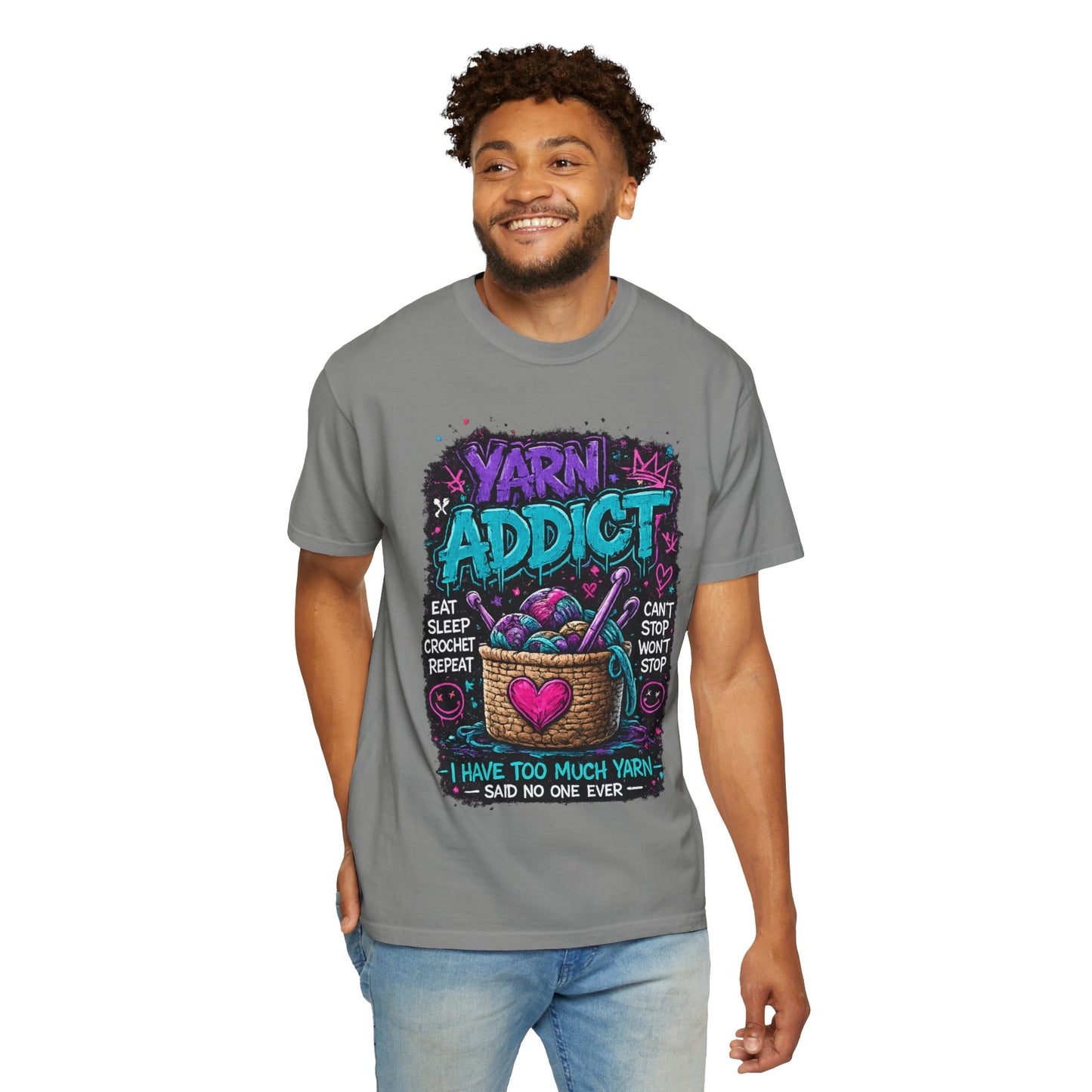 Yarn Addict T-Shirt — Funny Knitting & Crochet Gift Tee