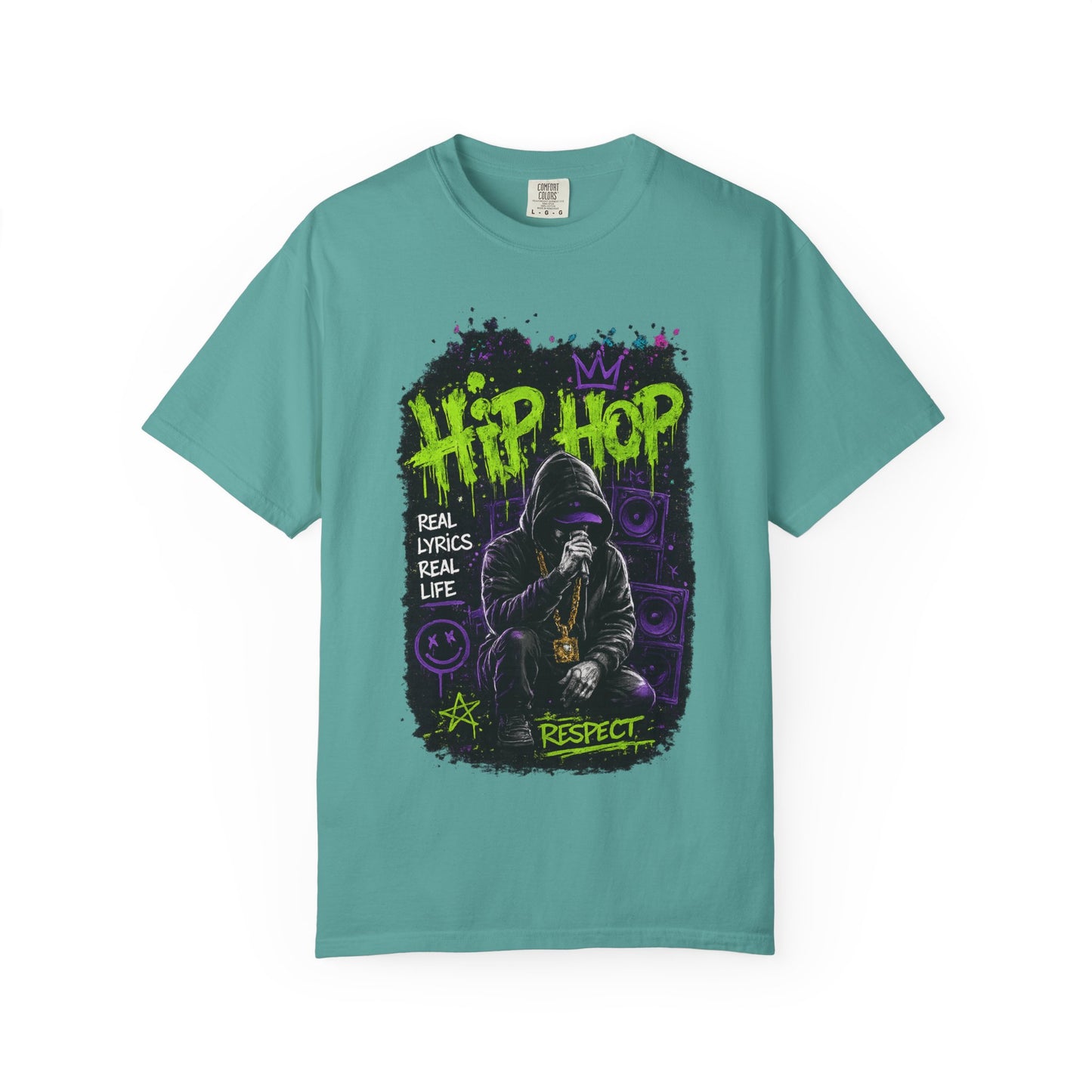 Hip Hop Respect T-Shirt — Graffiti Rap Streetwear Tee ("Real Lyrics Real Life")