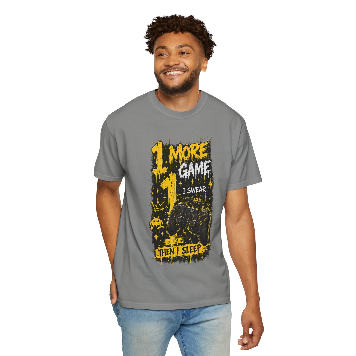 Gaming T-Shirt — “1 More Game I Swear Then I Sleep” Graphic Tee