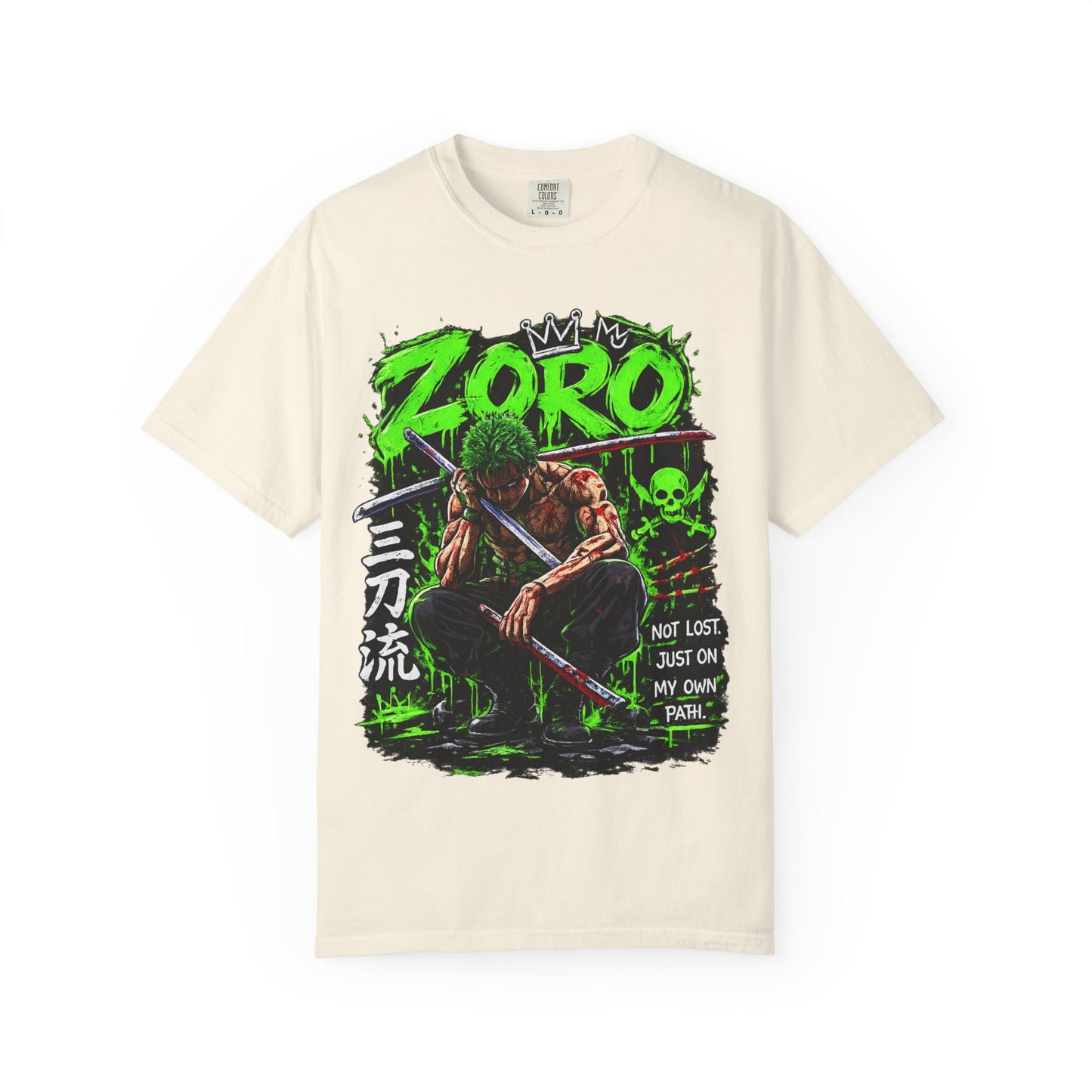 Zoro Anime Graphic T-Shirt — 'Not Lost, Just On My Own Path' Design