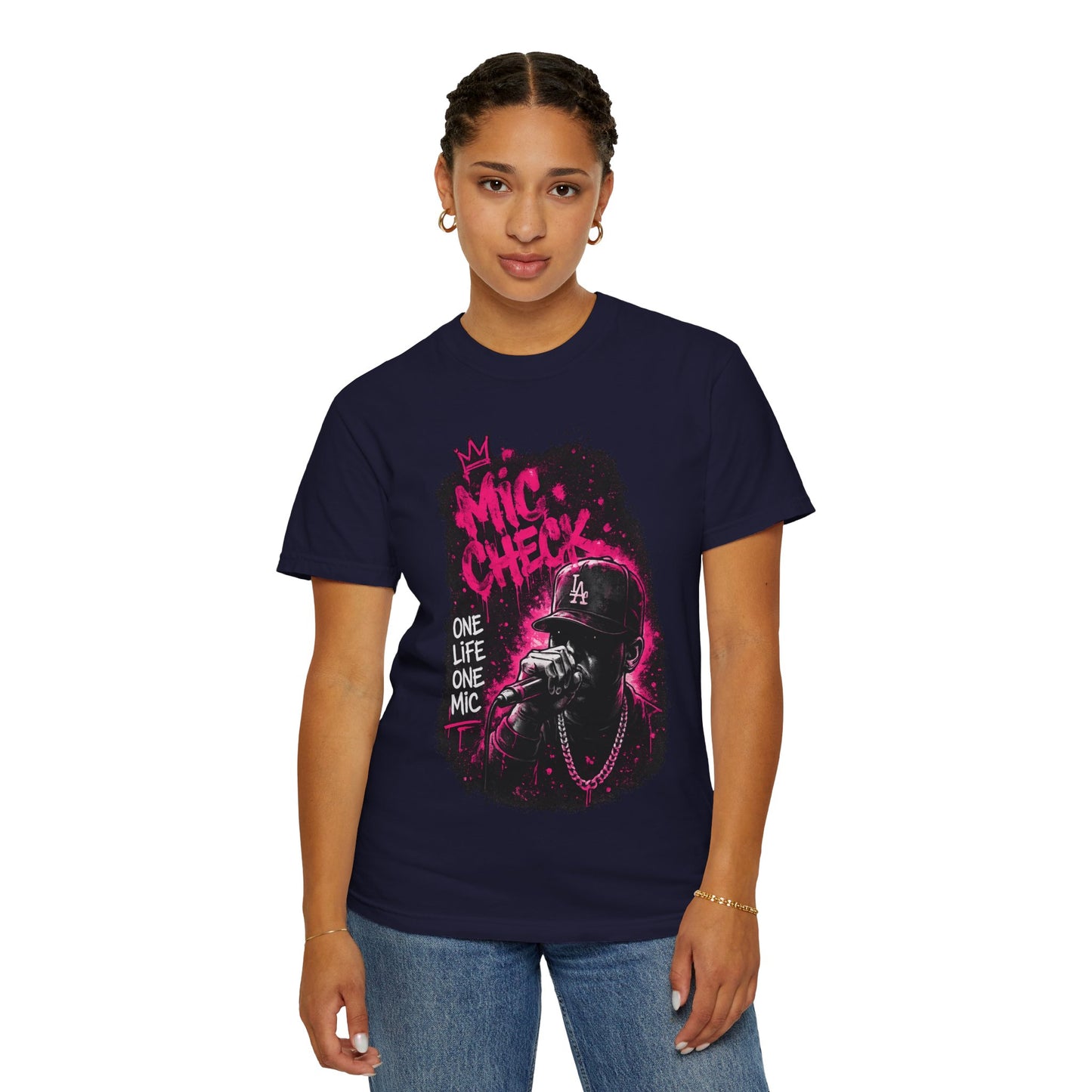 Mic Check T-Shirt — One Life One Mic Hip-Hop Graphic Tee