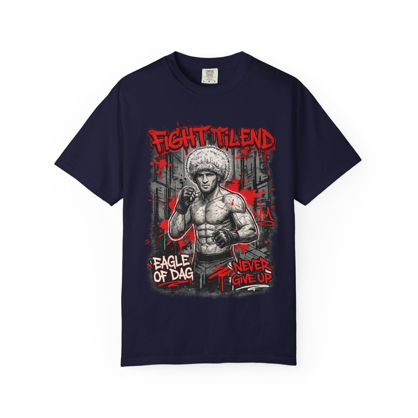 Fight Milend Boxing T-Shirt — "Eagle of Dag" Never Give Up Graphic Tee
