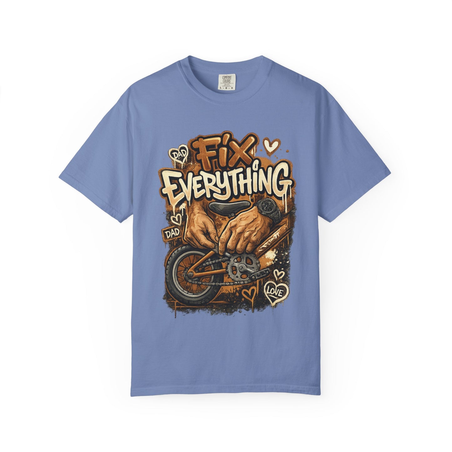 Fix Everything hands repairing bicycle T-Shirt | mechanic repair art