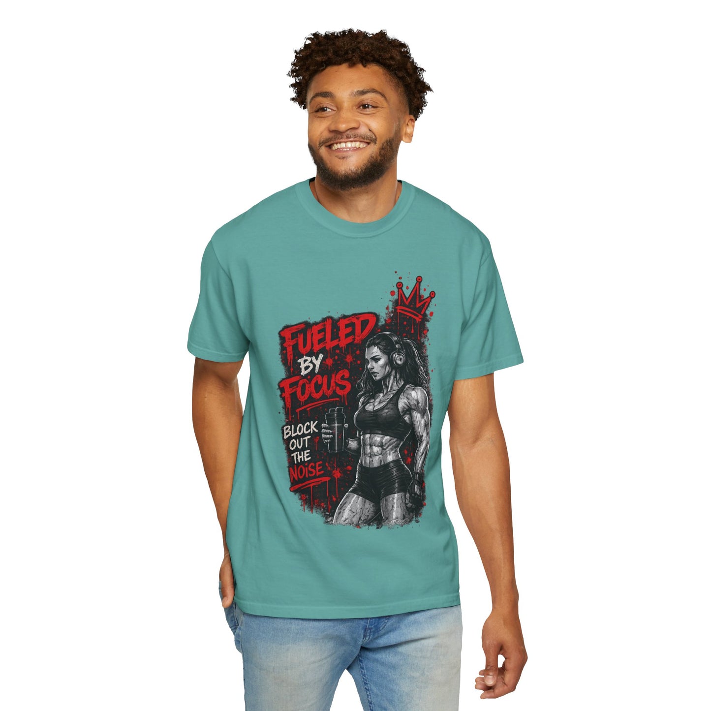 Fueled by Focus T-Shirt — Women’s Fitness Graphic Tee ("Block Out the Noise")
