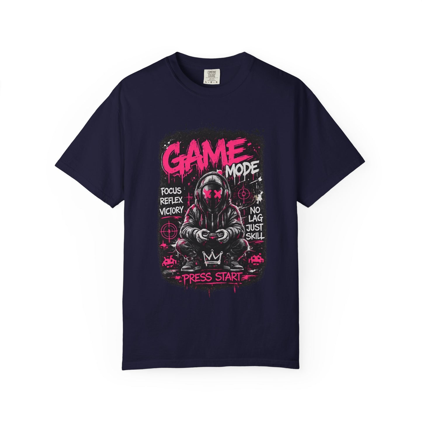 Game Mode Gamer Skull joystick graphic T-Shirt | Press Start gaming design