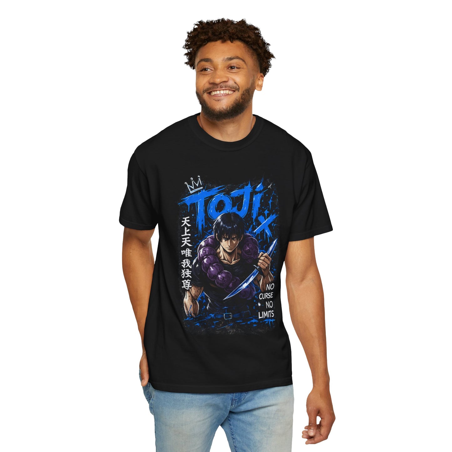 Toji Swordfighter Anime T-Shirt — 'No Curse, No Limits' Graphic Tee