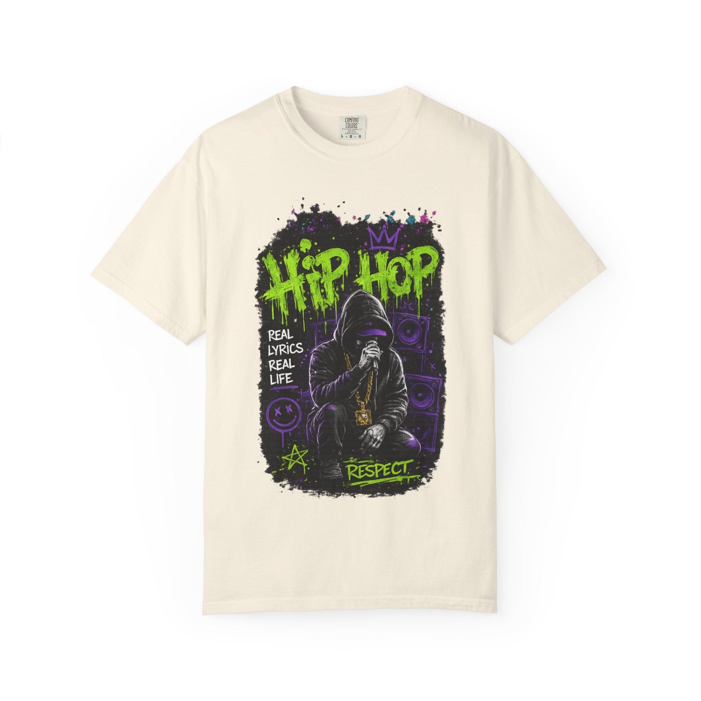 Hip Hop Respect T-Shirt — Graffiti Rap Streetwear Tee ("Real Lyrics Real Life")