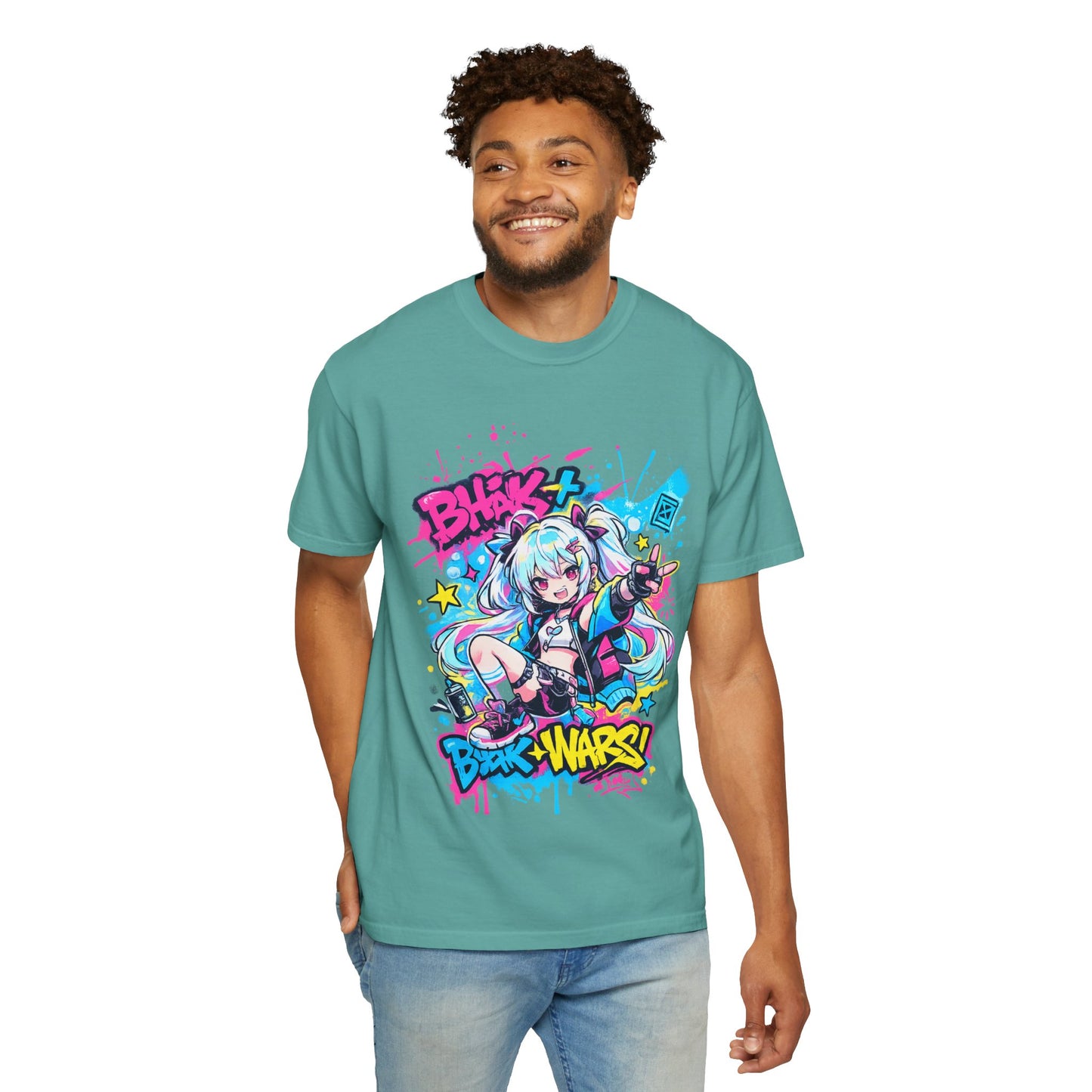 Anime Gamer Girl Graphic T-Shirt — "Blox Wars" Streetwear Tee