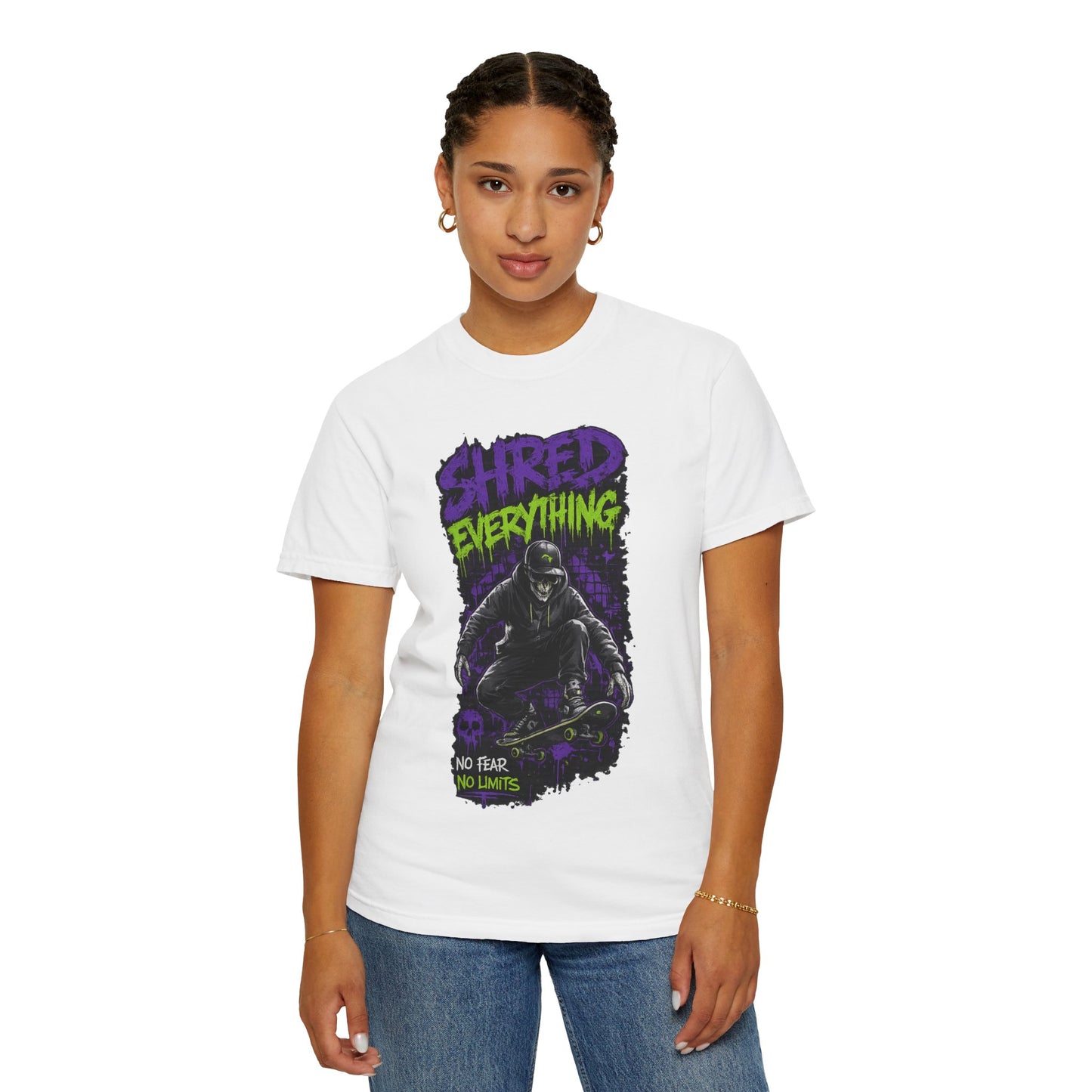 Shred Everything Skateboard T-Shirt — No Fear, No Limits Graphic Tee