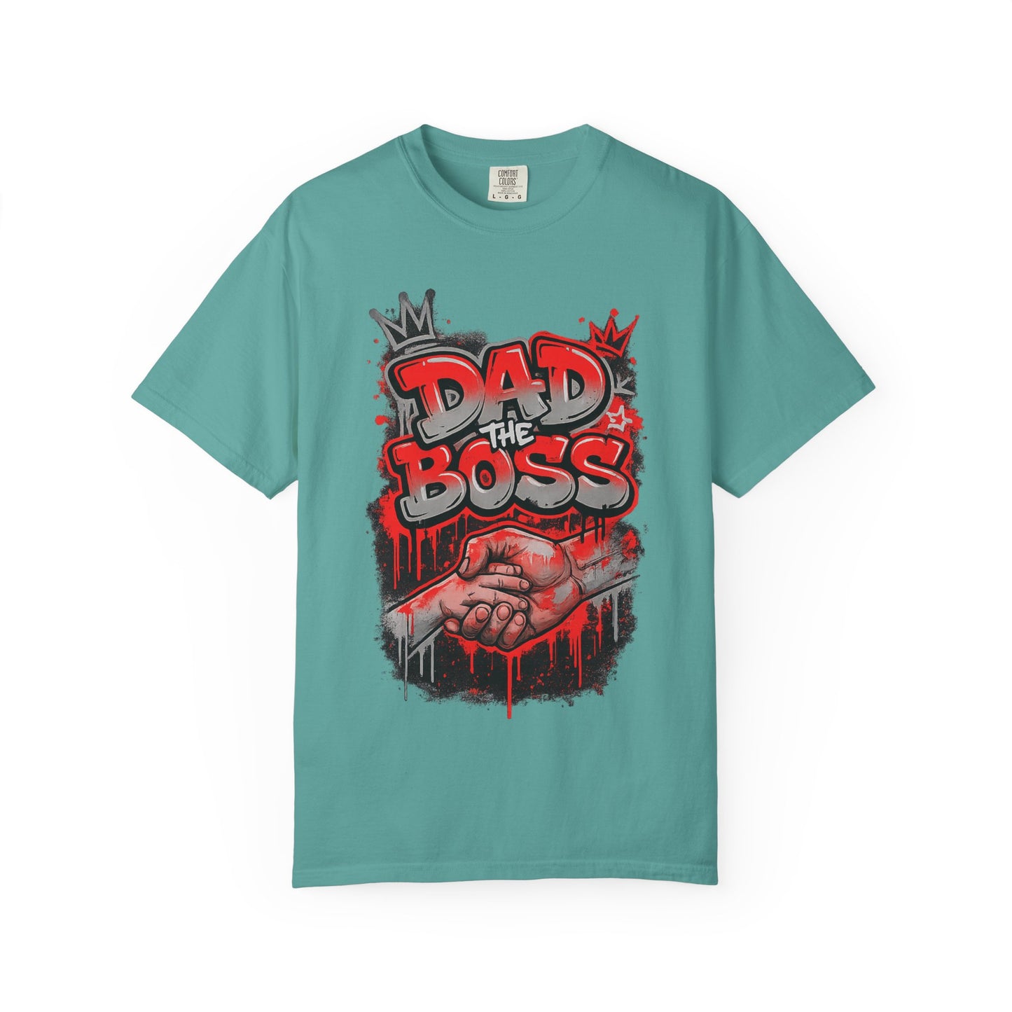 Dad The Boss shirt | Graffiti fist design, red black street art