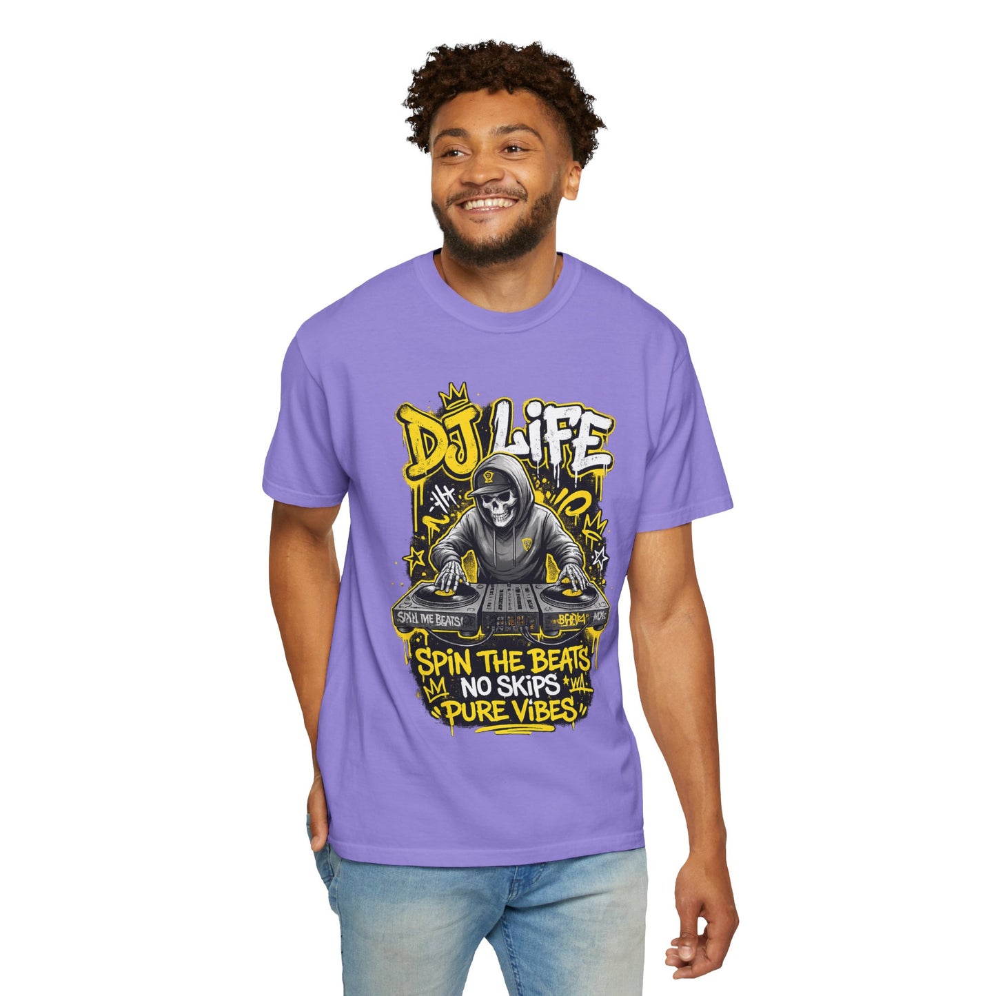 DJ Life T-Shirt — "Spin the Beats, No Skips, Pure Vibes" Graphic Tee