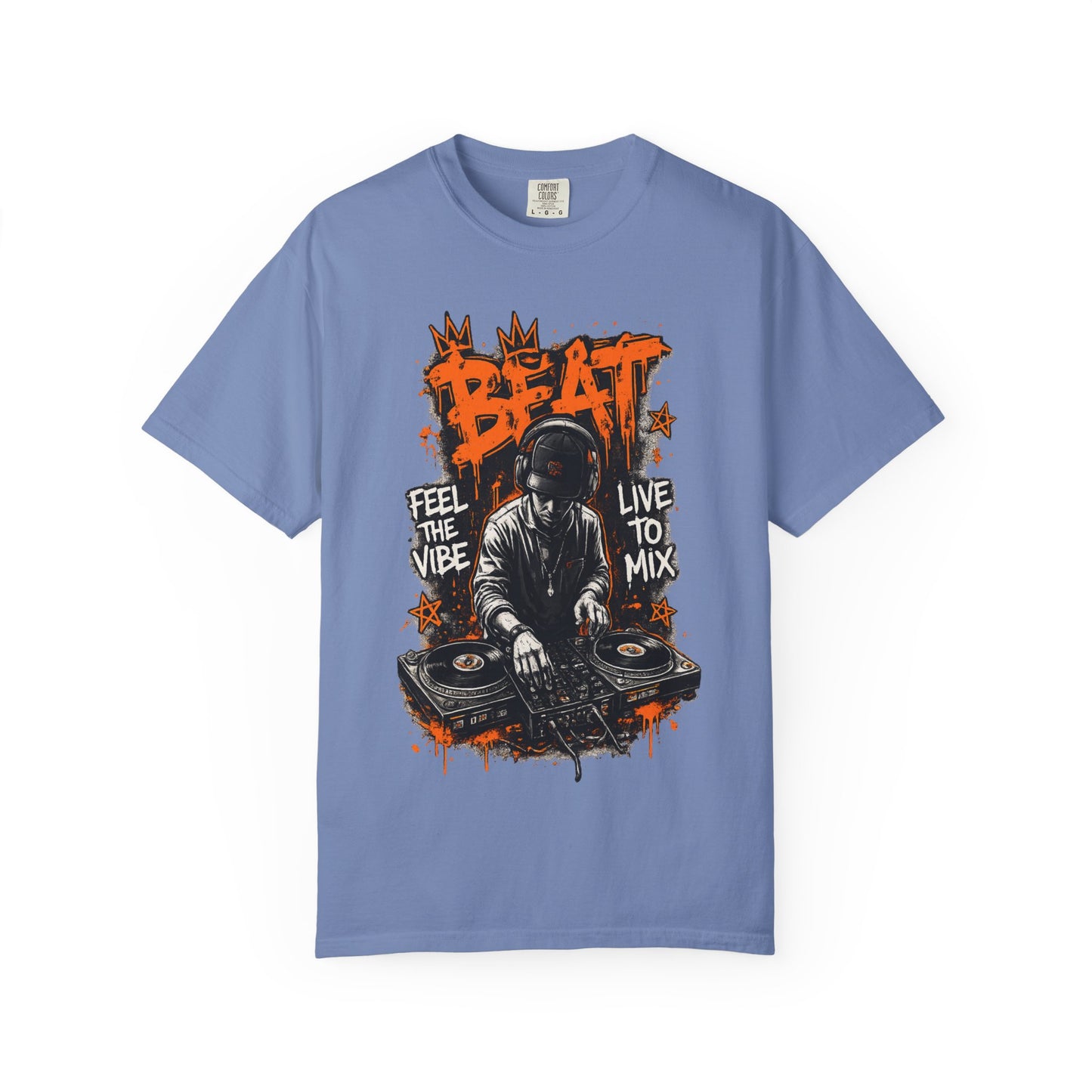 DJ Graffiti Tee – "Beat: Feel the Vibe, Live to Mix" Music Producer T-Shirt