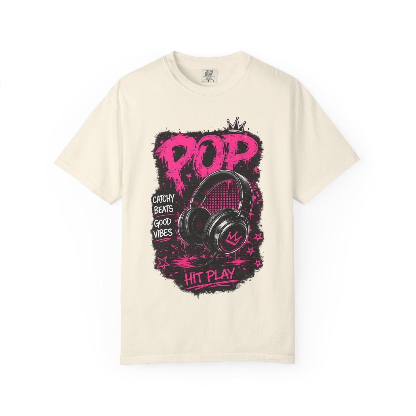 Pop Beats T-Shirt — 'POP' Headphones Graphic, Catchy Beats Good Vibes