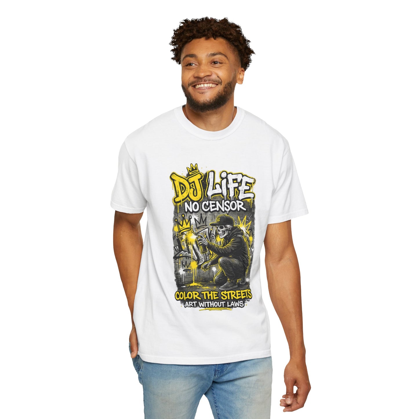 DJ Life No Censor Graphic T-Shirt — Street Art Gorilla "Color the Streets" Tee