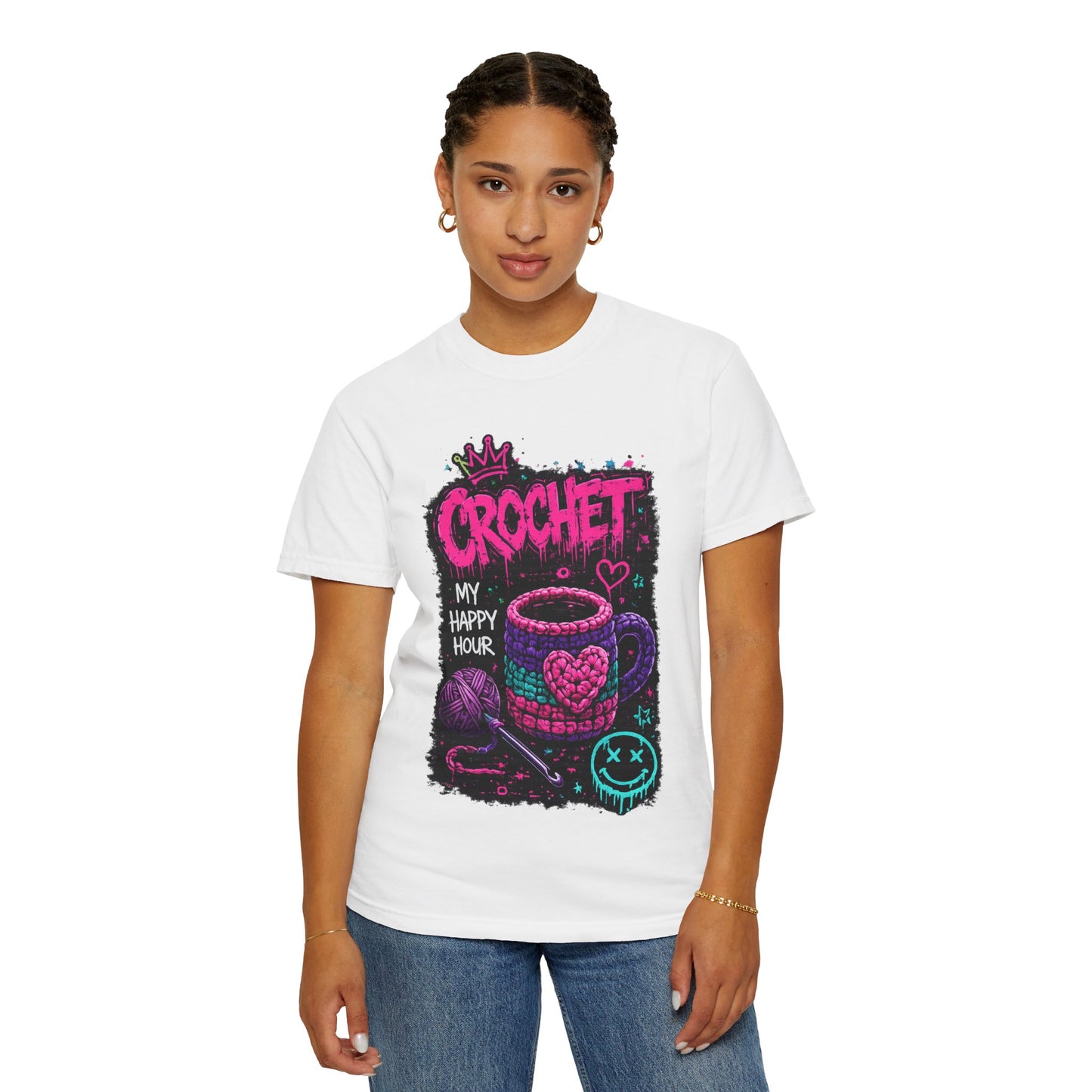 Crochet My Happy Hour T-Shirt — Funny Crochet Lover Tee