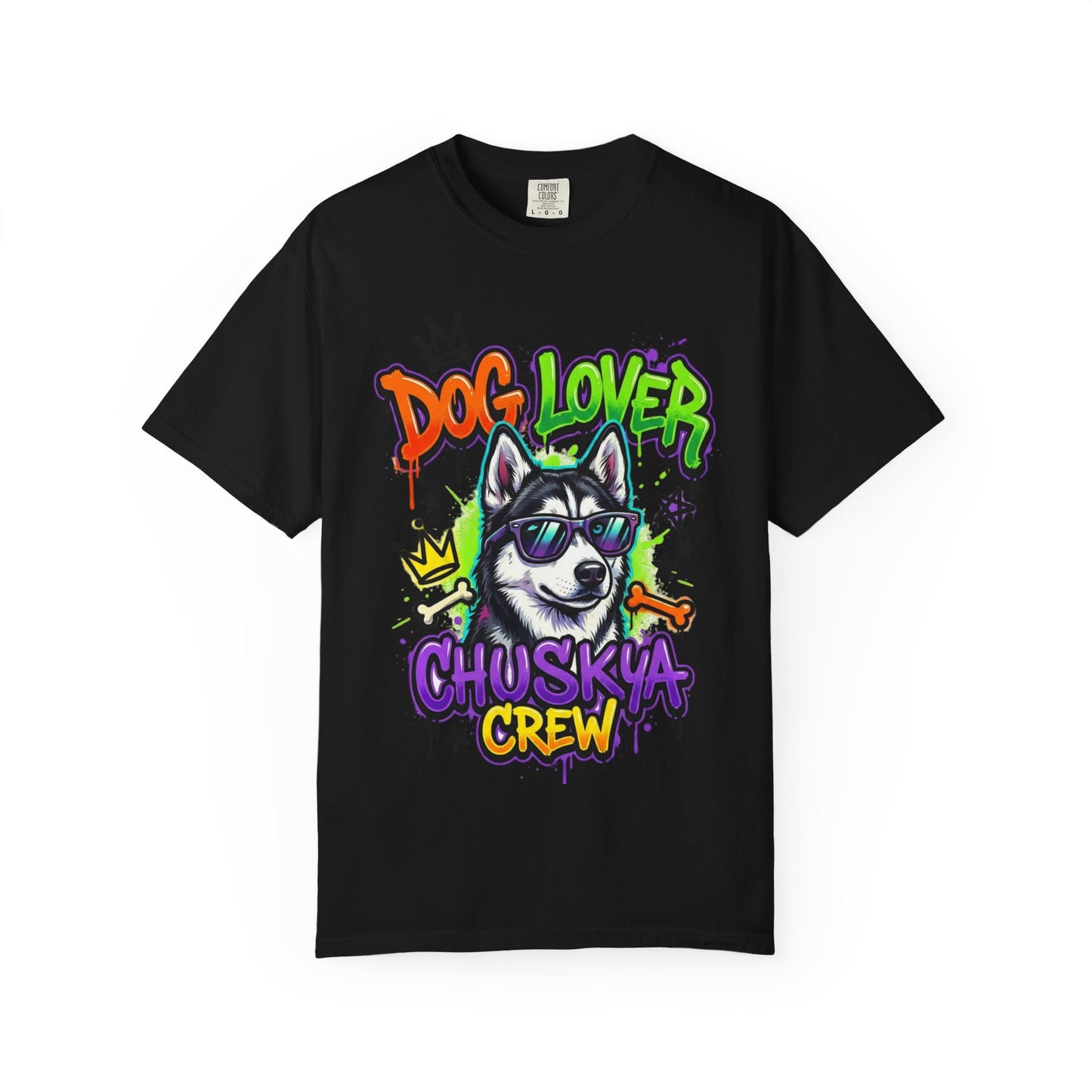 Dog Lover Husky Crew T-Shirt — Graphic Cool Husky Tee for Pet Owners