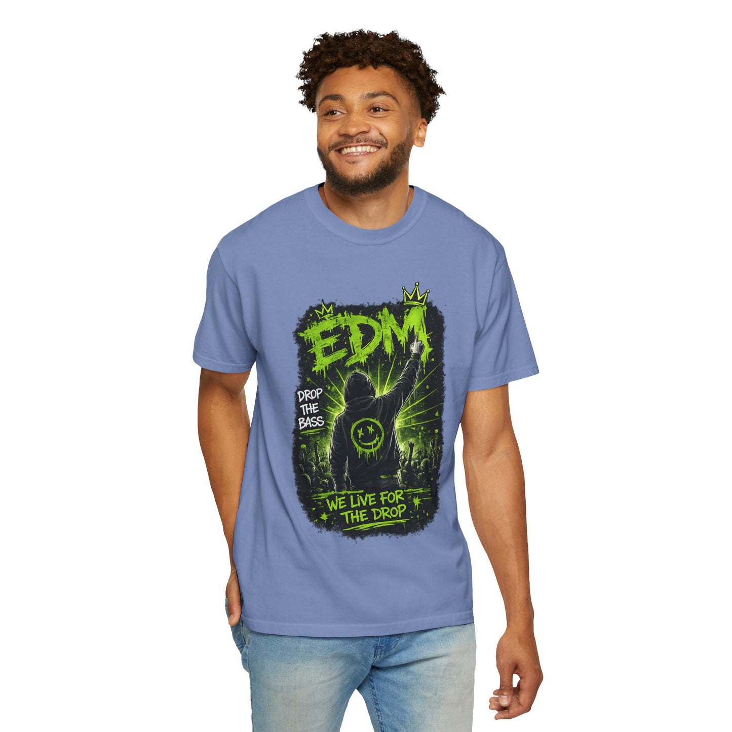 EDM Drop The Bass T-Shirt — 'We Live For The Drop' Neon Rave Tee
