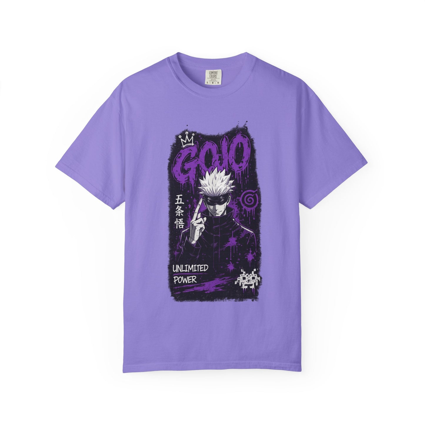 Anime Graphic T-Shirt — "Gojo Unlimited Power" White Tee