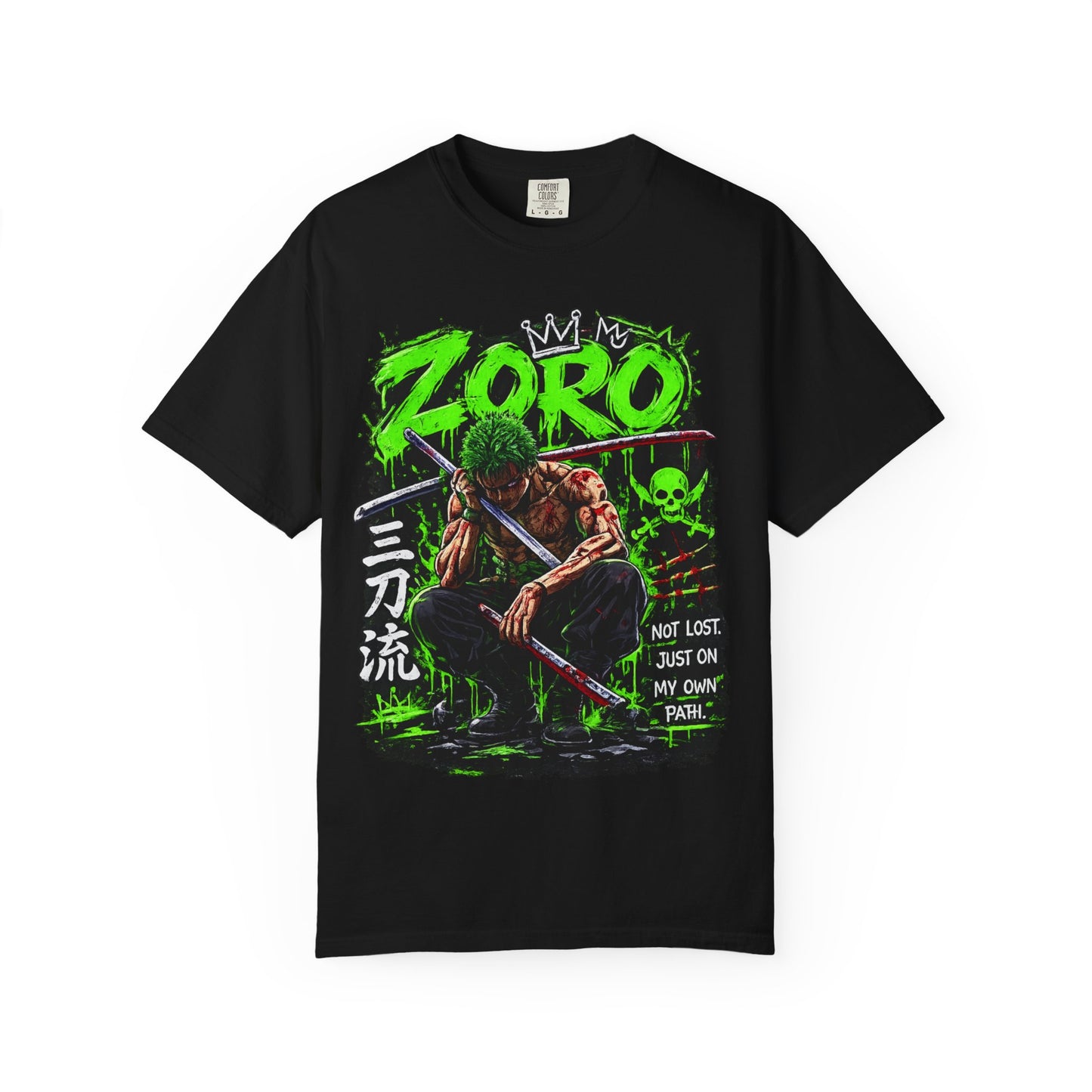Zoro Anime Graphic T-Shirt — 'Not Lost, Just On My Own Path' Design