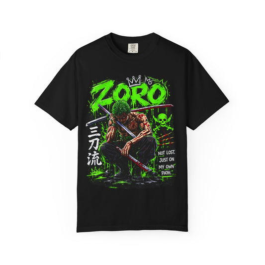 Zoro Anime Graphic T-Shirt — 'Not Lost, Just On My Own Path' Design