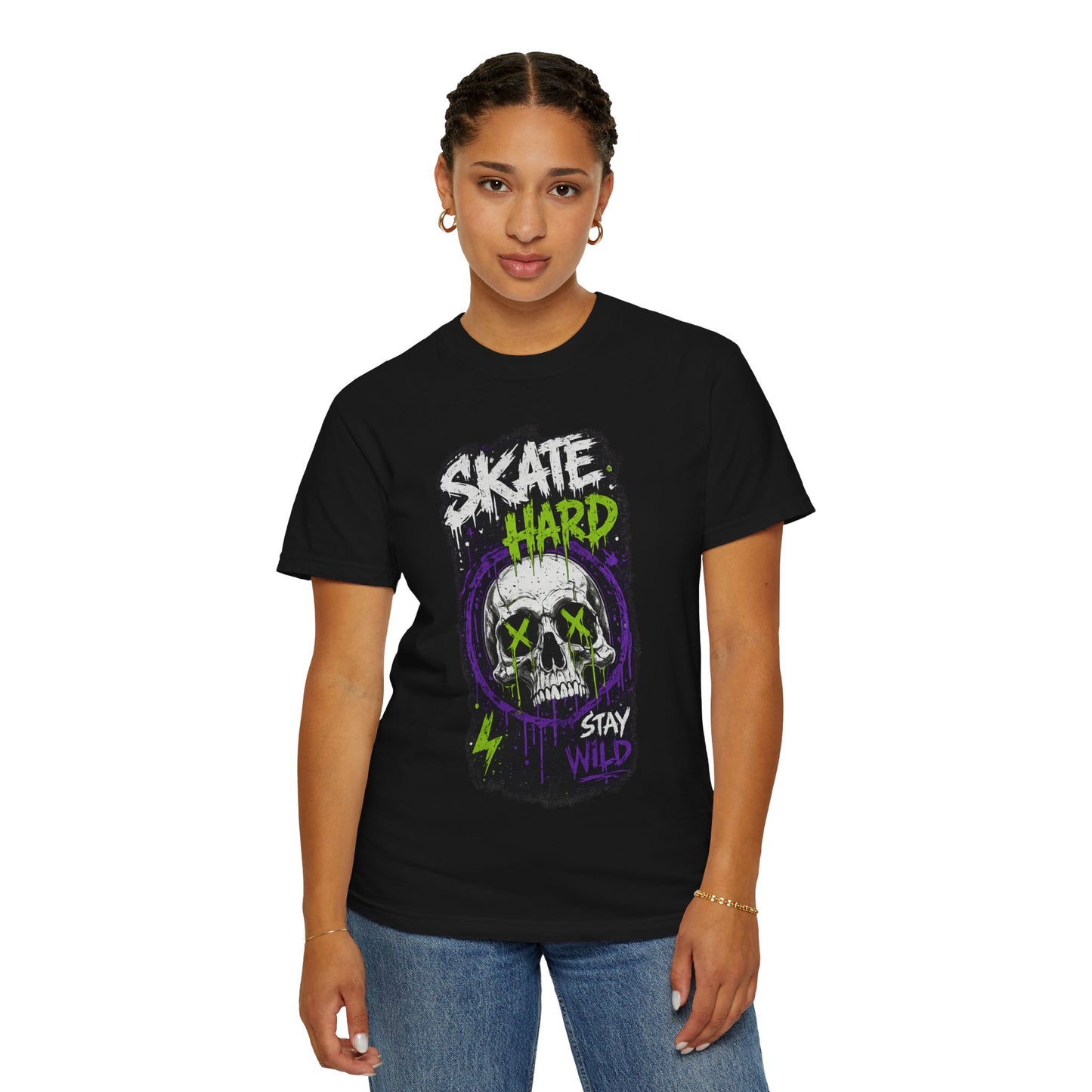 Skate Hard Skull T-Shirt — Stay Wild Graphic Tee