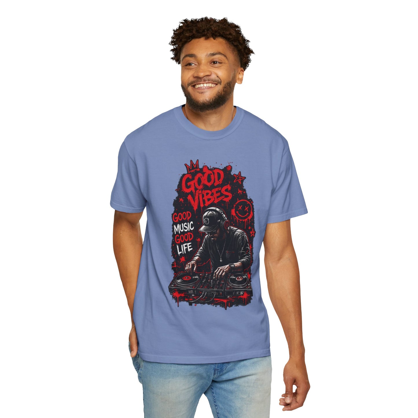 Good Vibes DJ T-Shirt — 'Good Music Good Life' Graphic Tee
