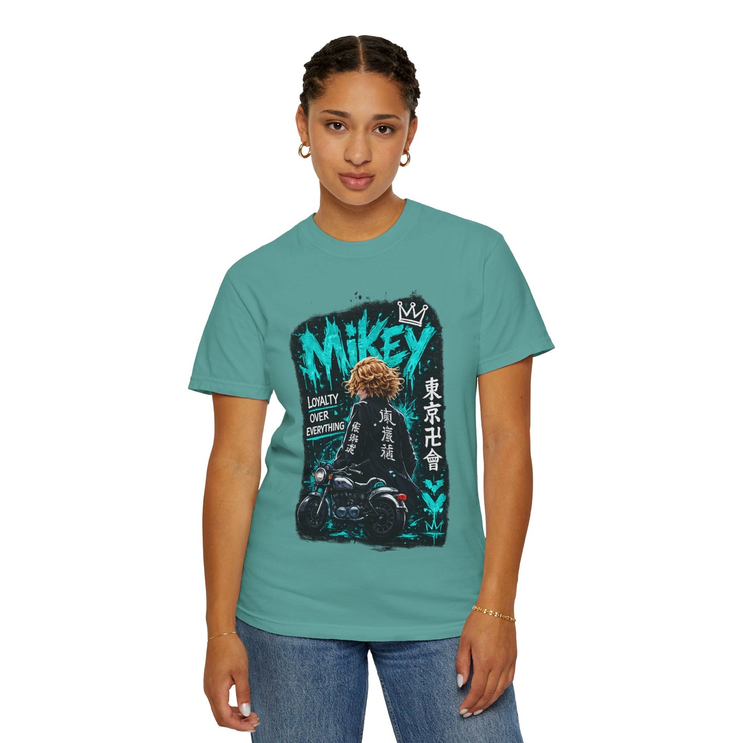 Mikey Motorcycle Graphic T-Shirt — "Loyalty Over Everything" Anime Streetwear