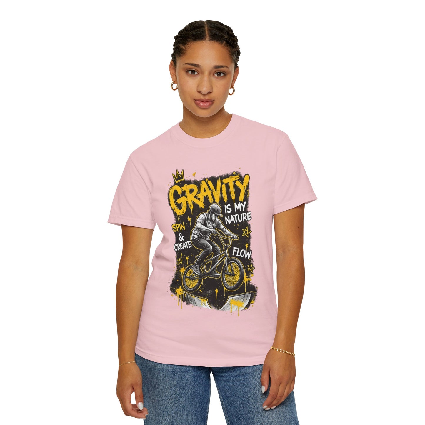 Gravity Is My Nature BMX T-Shirt — Spin, Create & Flow Graphic Tee