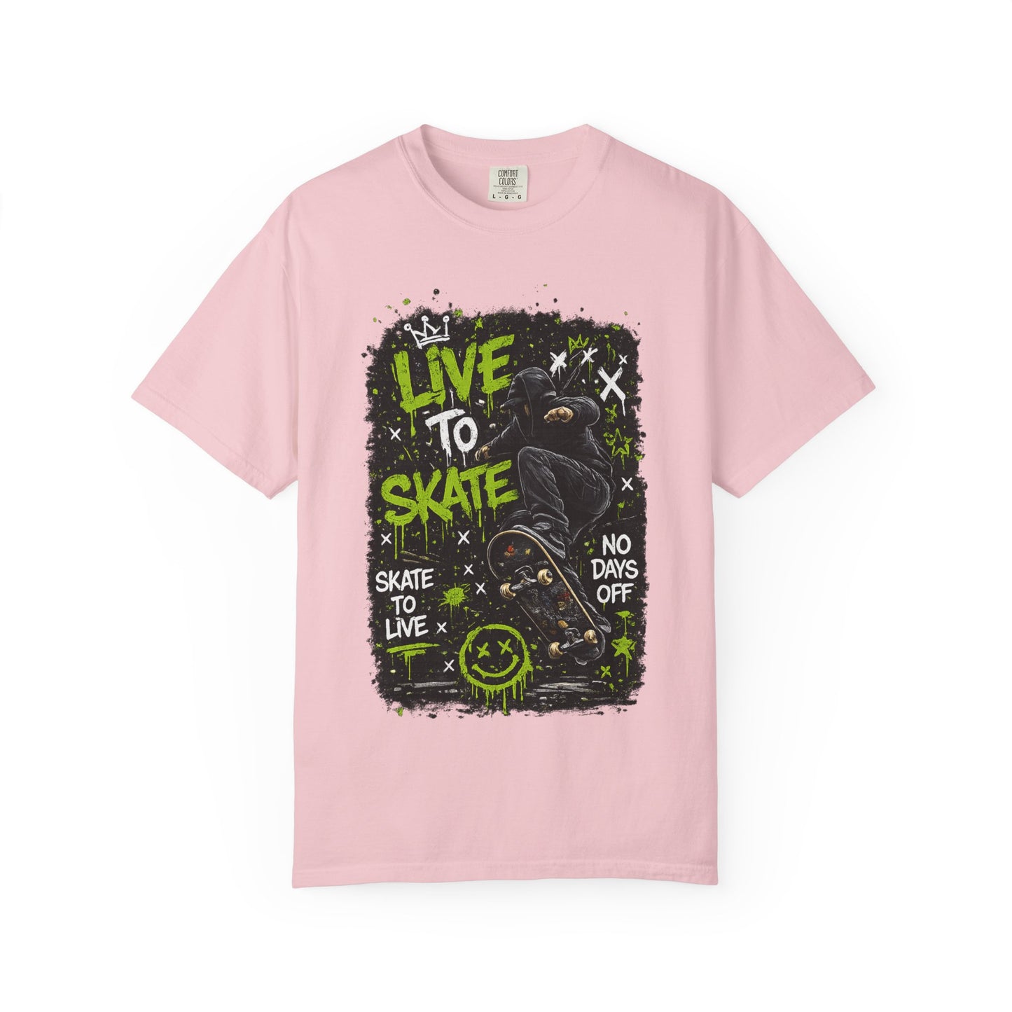 Live to Skate Graphic T-Shirt – Skateboarder Streetwear Tee