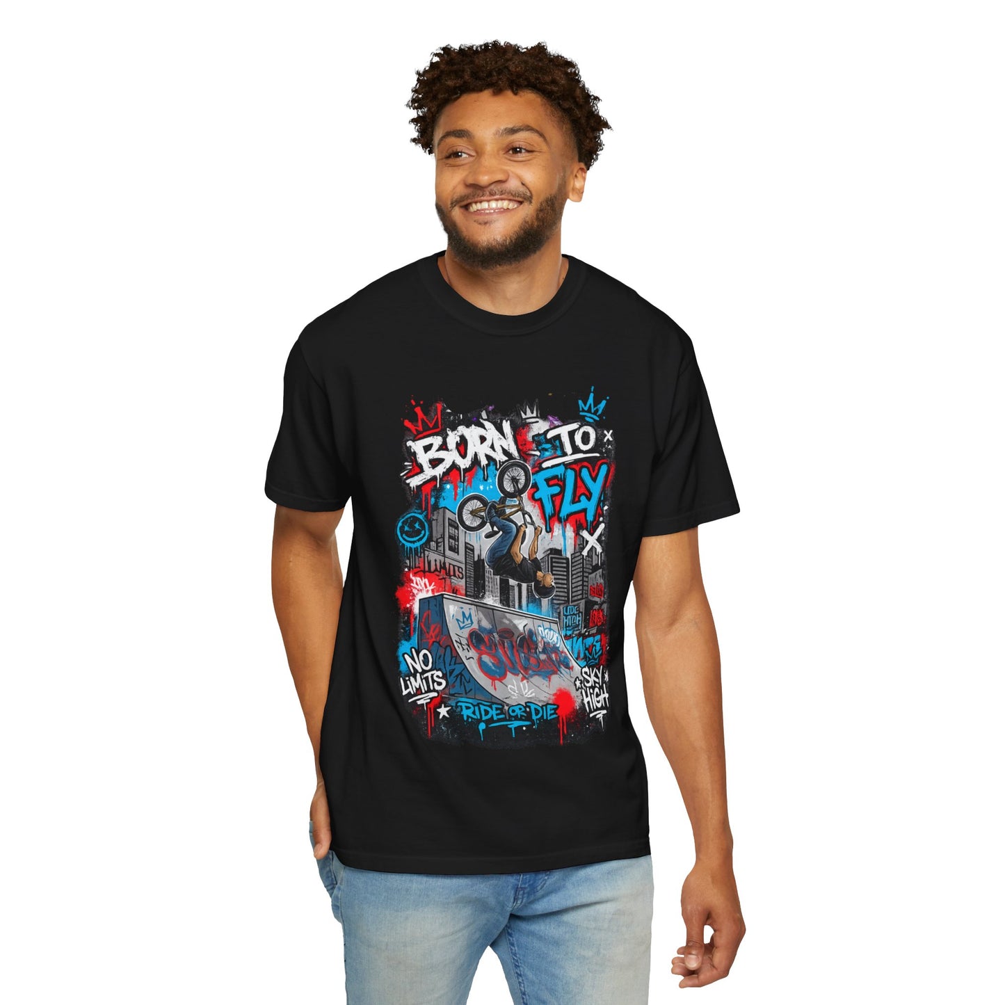 Born to Fly BMX Graffiti T-Shirt | Skate Bike Street Art Tee