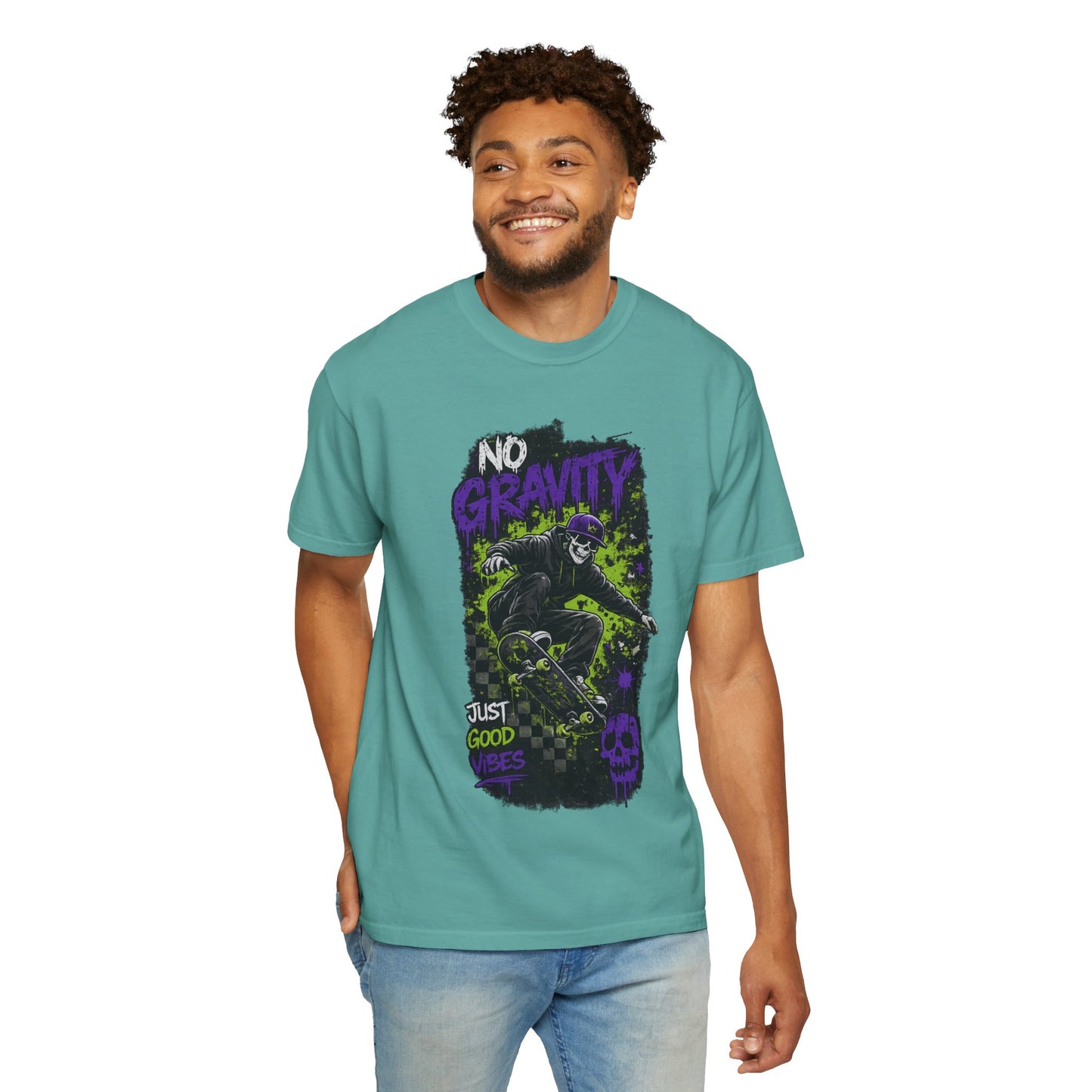 No Gravity Skateboard T-Shirt — Skate Punk Graphic Tee ("Just Good Times")