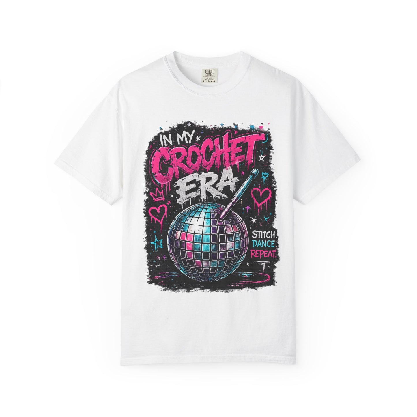 In My Crochet Era T-Shirt — Retro Disco Crochet Graphic Tee