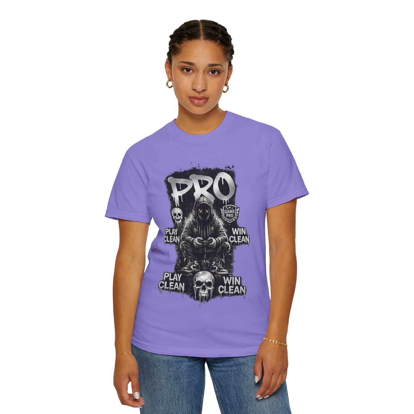 Pro Gamer Grim Reaper T-shirt | Play Clean Win Clean, Skull Controller Design