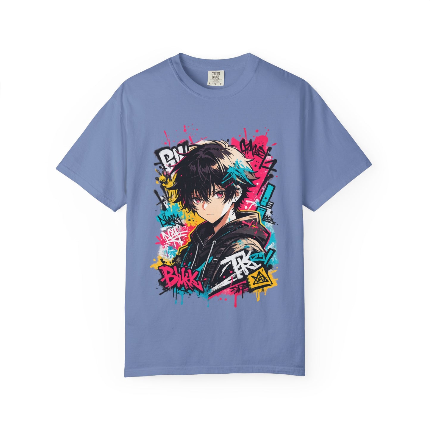 Anime Streetwear T‑Shirt — Graffiti Boy Graphic Tee