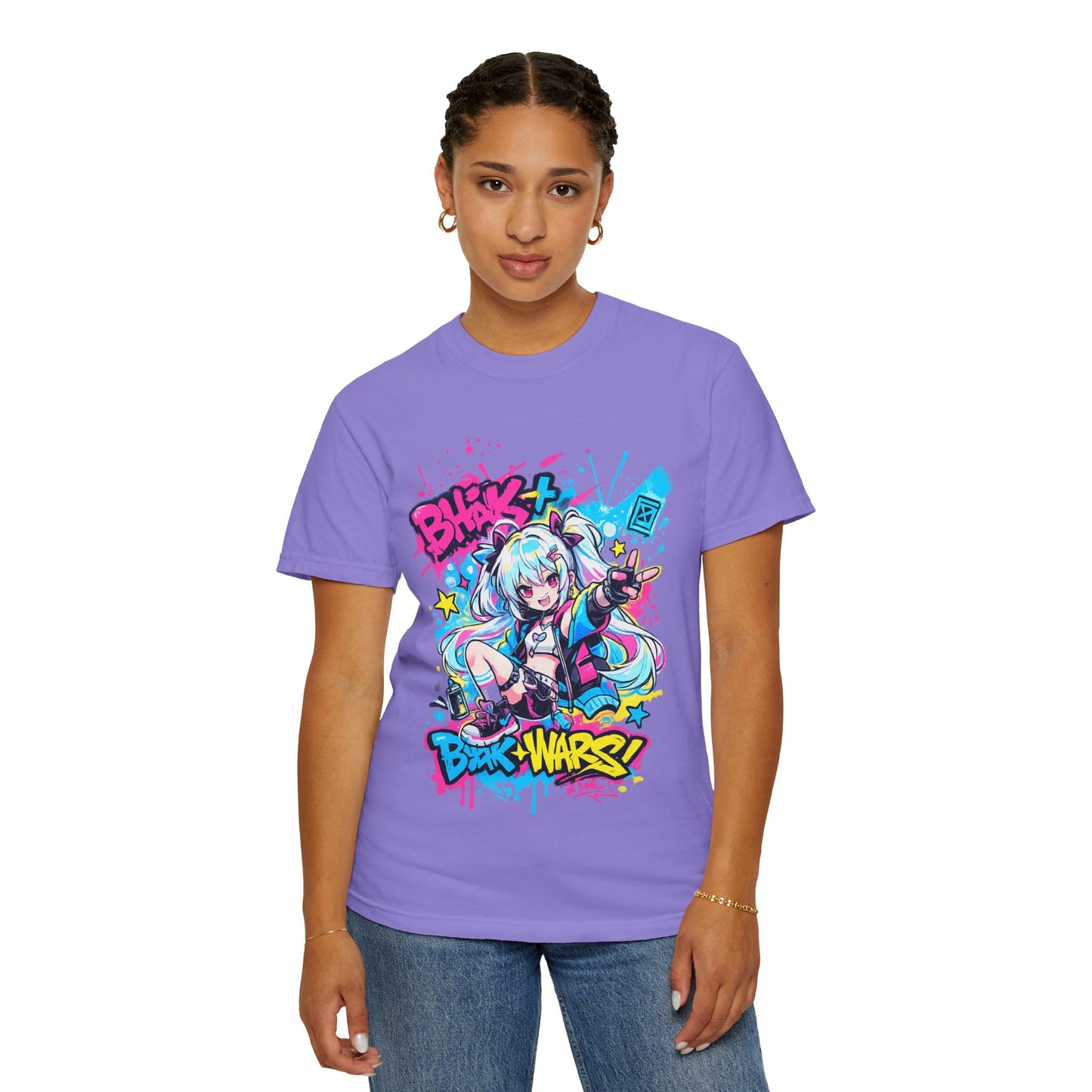 Anime Gamer Girl Graphic T-Shirt — "Blox Wars" Streetwear Tee