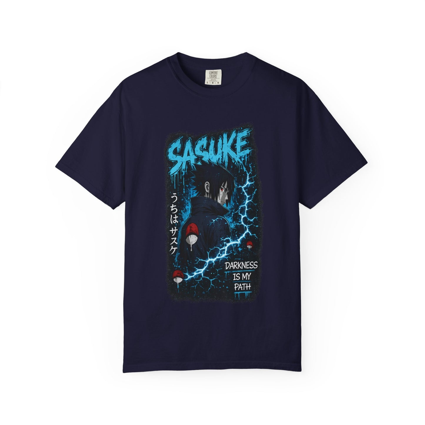 Sasuke Anime T-Shirt — "Darkness Is My Path" Graphic Tee