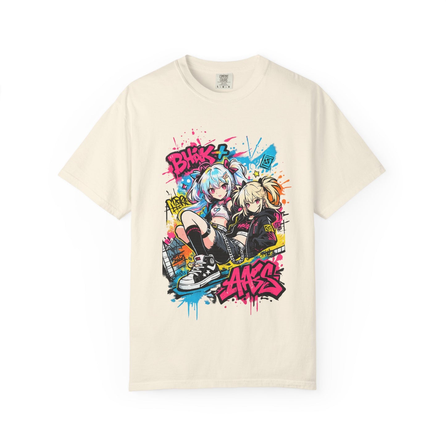 Anime Streetwear T-Shirt — 'Bucks & Sakes' Graffiti Girls Graphic Tee