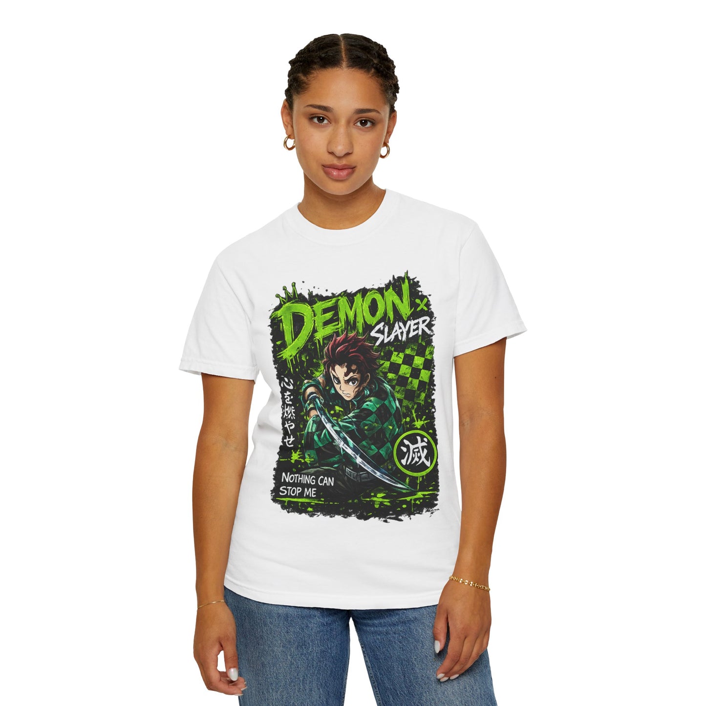 Demon Slayer Graphic T-Shirt — 'Nothing Can Stop Me' Anime Hero Tee