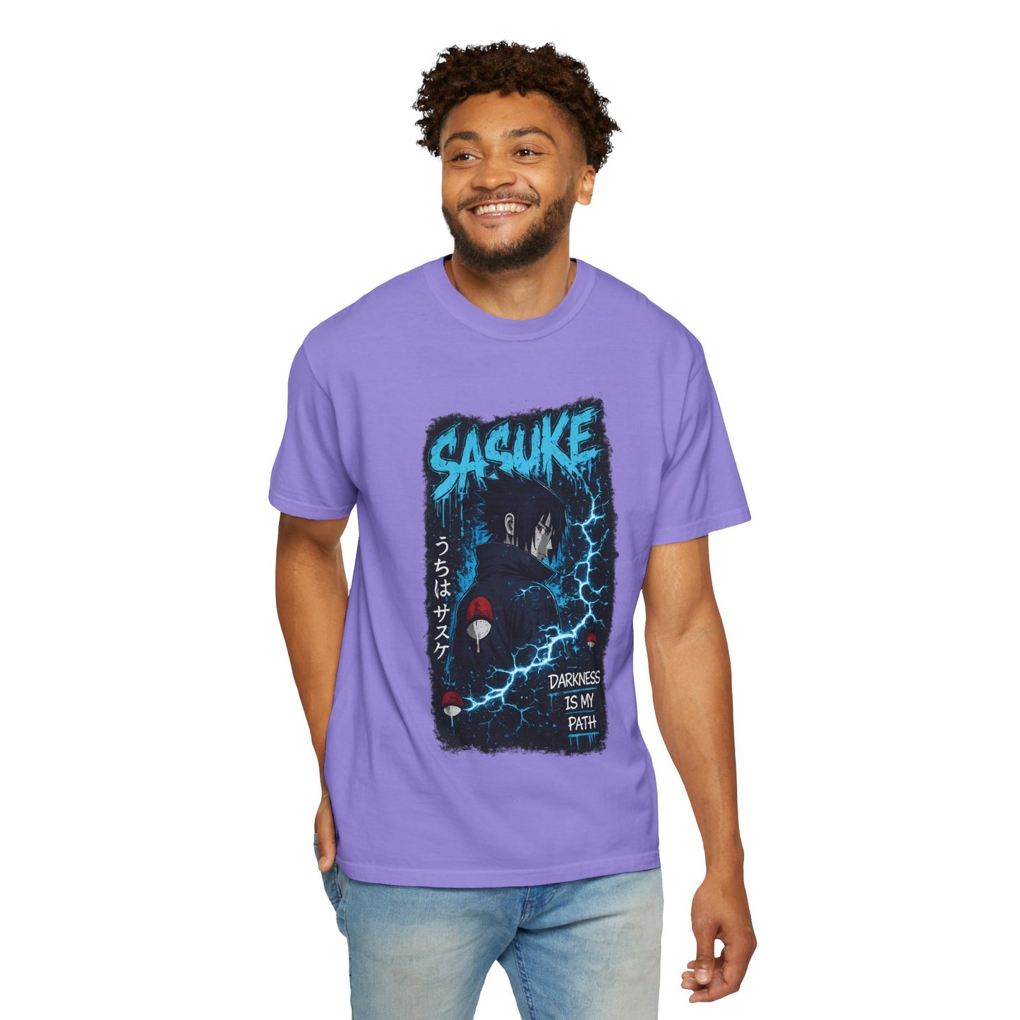 Sasuke Anime T-Shirt — "Darkness Is My Path" Graphic Tee
