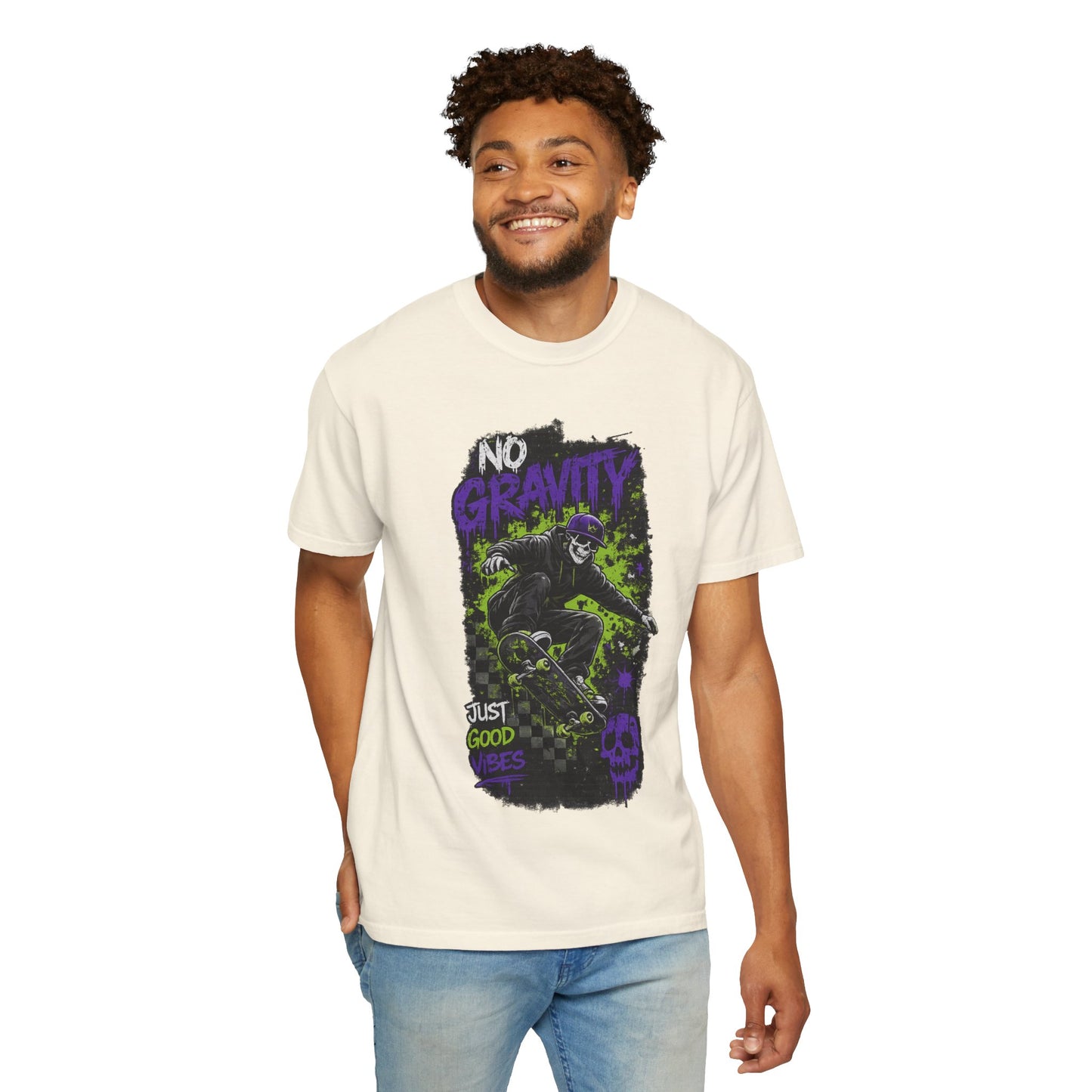 No Gravity Skateboard T-Shirt — Skate Punk Graphic Tee ("Just Good Times")