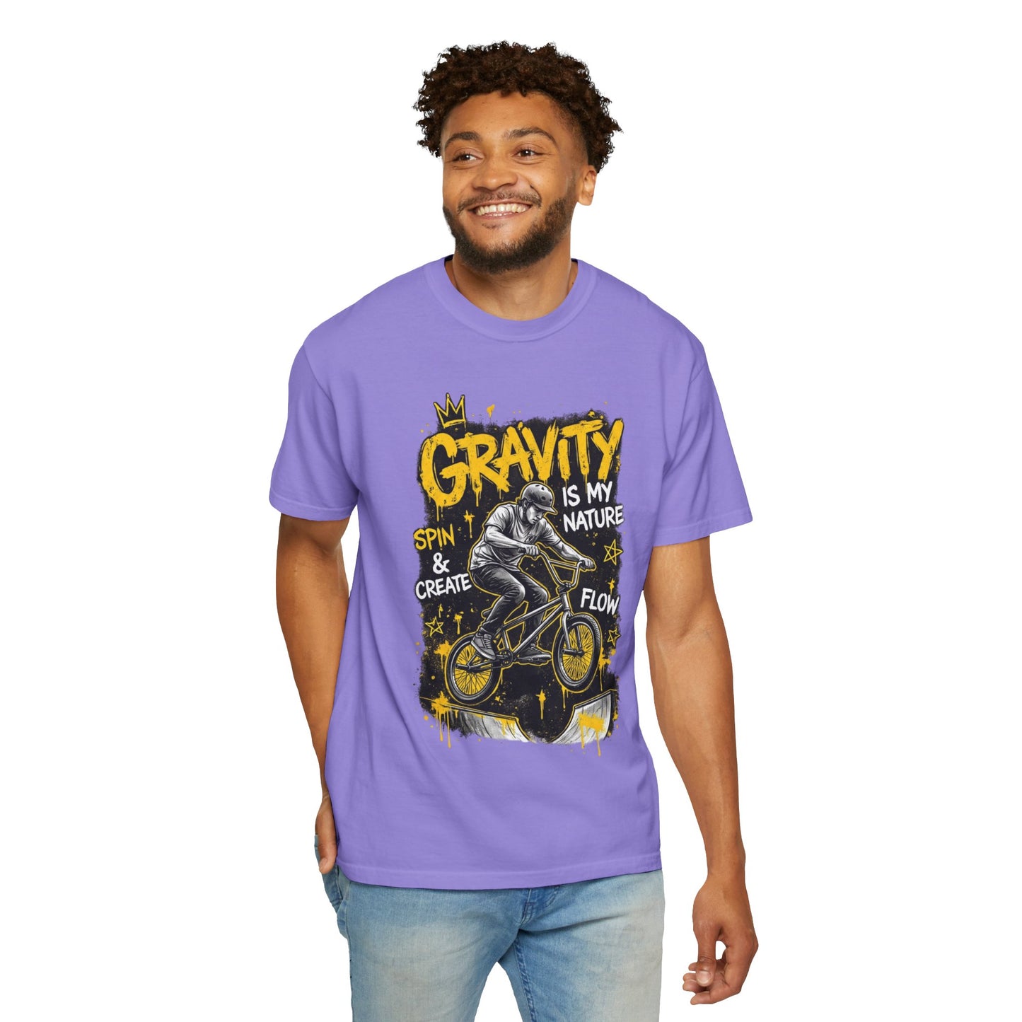 Gravity Is My Nature BMX T-Shirt — Spin, Create & Flow Graphic Tee