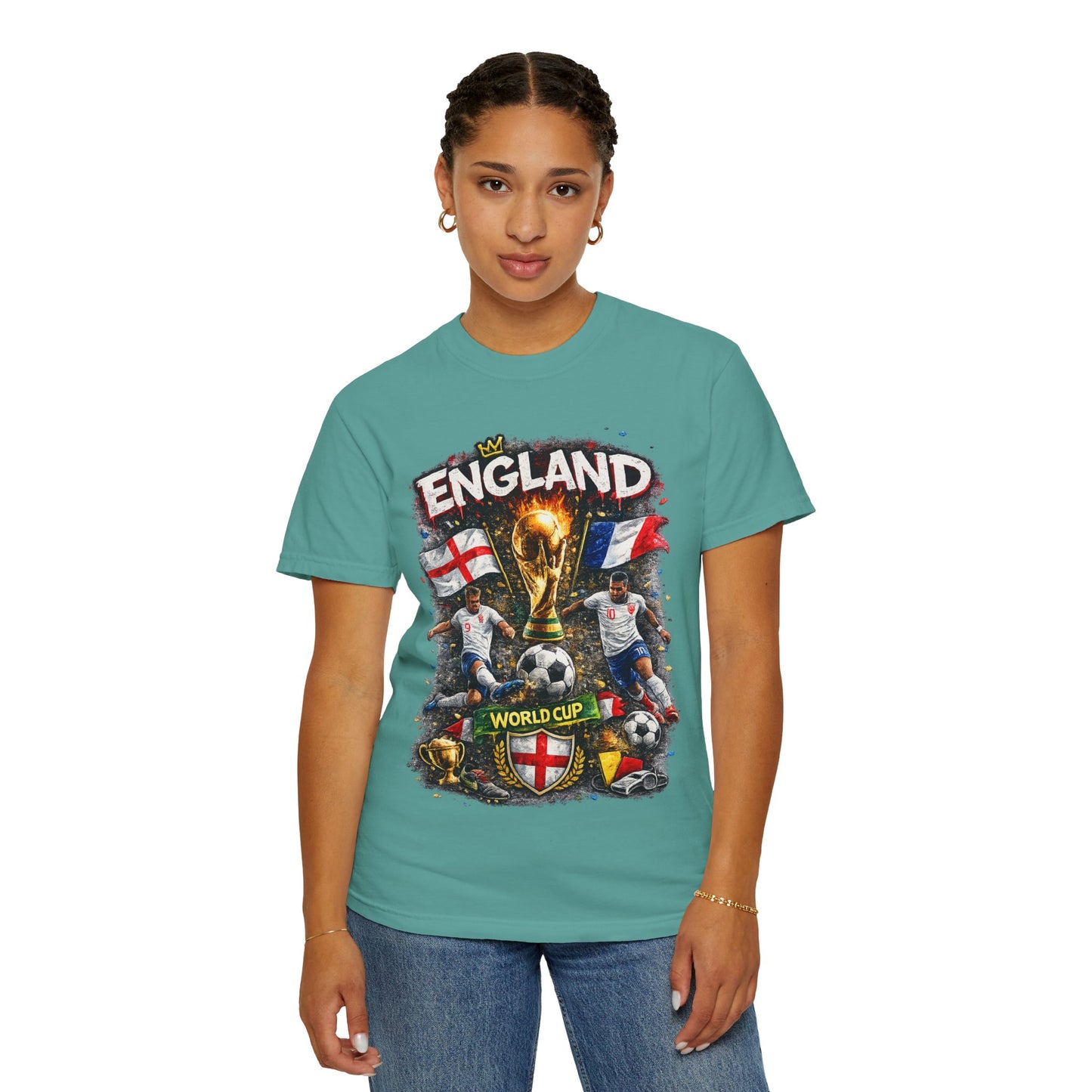 England World Cup Soccer T-Shirt | Football Trophy, St George Flags