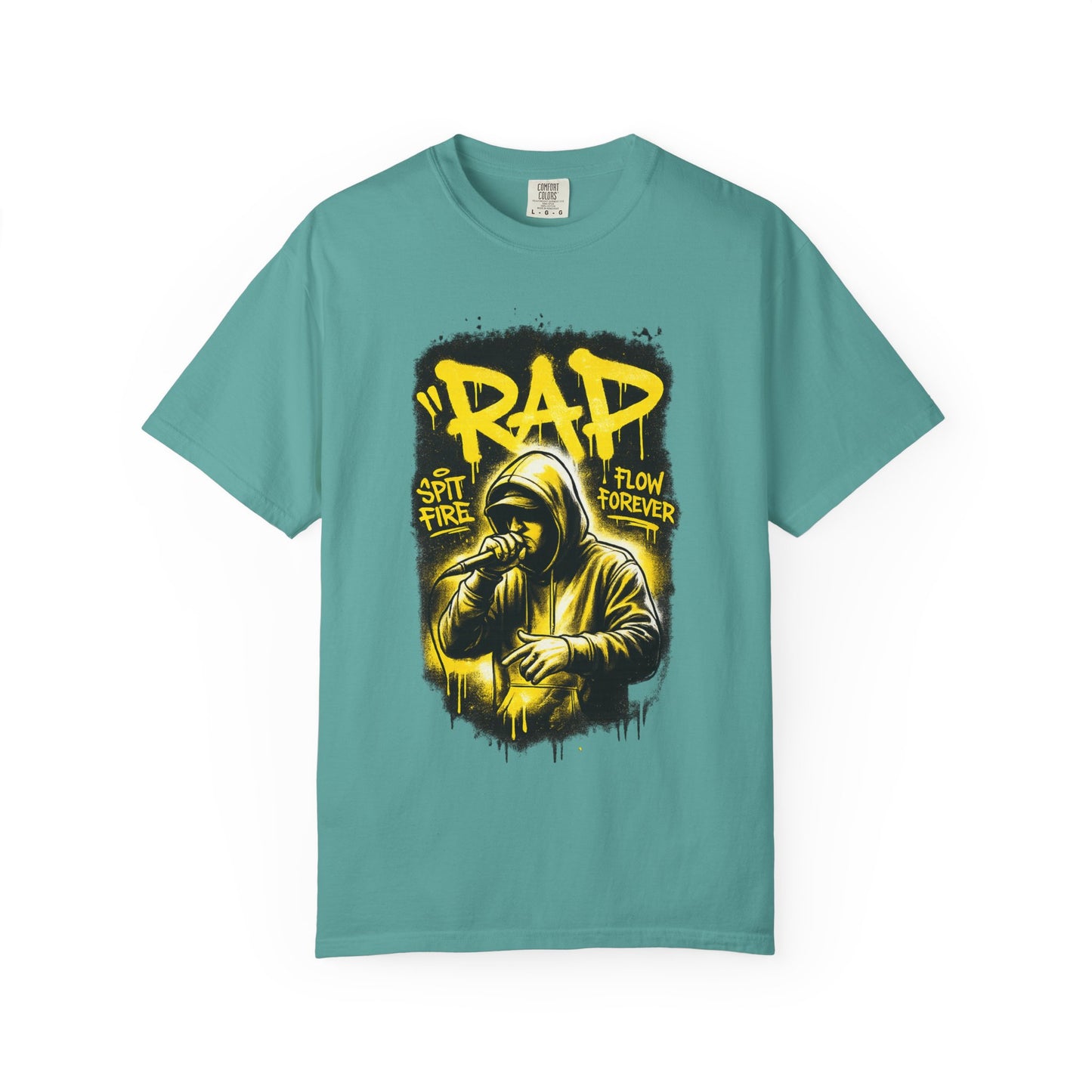 Rap Microphone Graphic T-Shirt — Spit Fire Flow Forever Hip Hop Tee