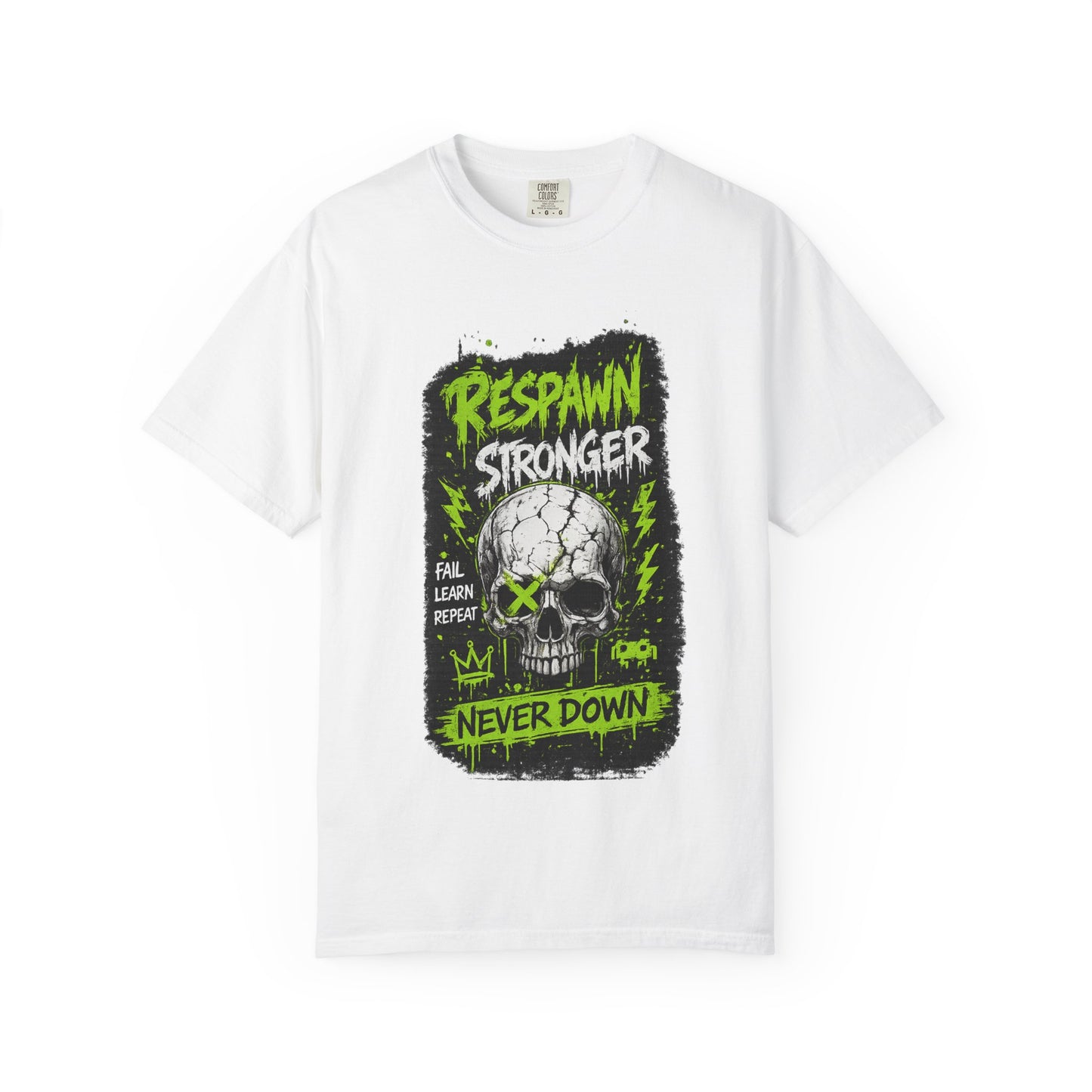 Respawn Stronger Skull T-Shirt — Never Down Gamer Graphic Tee