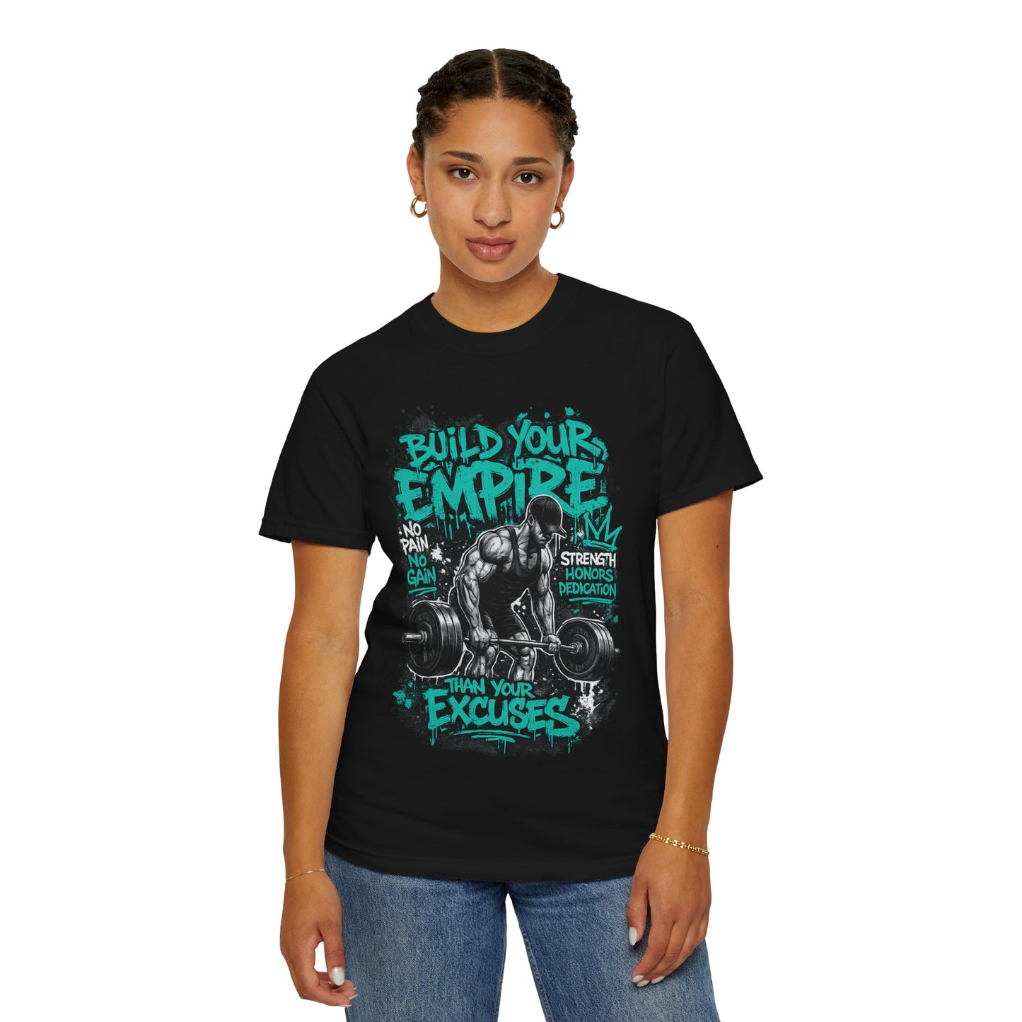 Build Your Empire Deadlift Graphic T-Shirt | Motivational Gym Workout Shirt