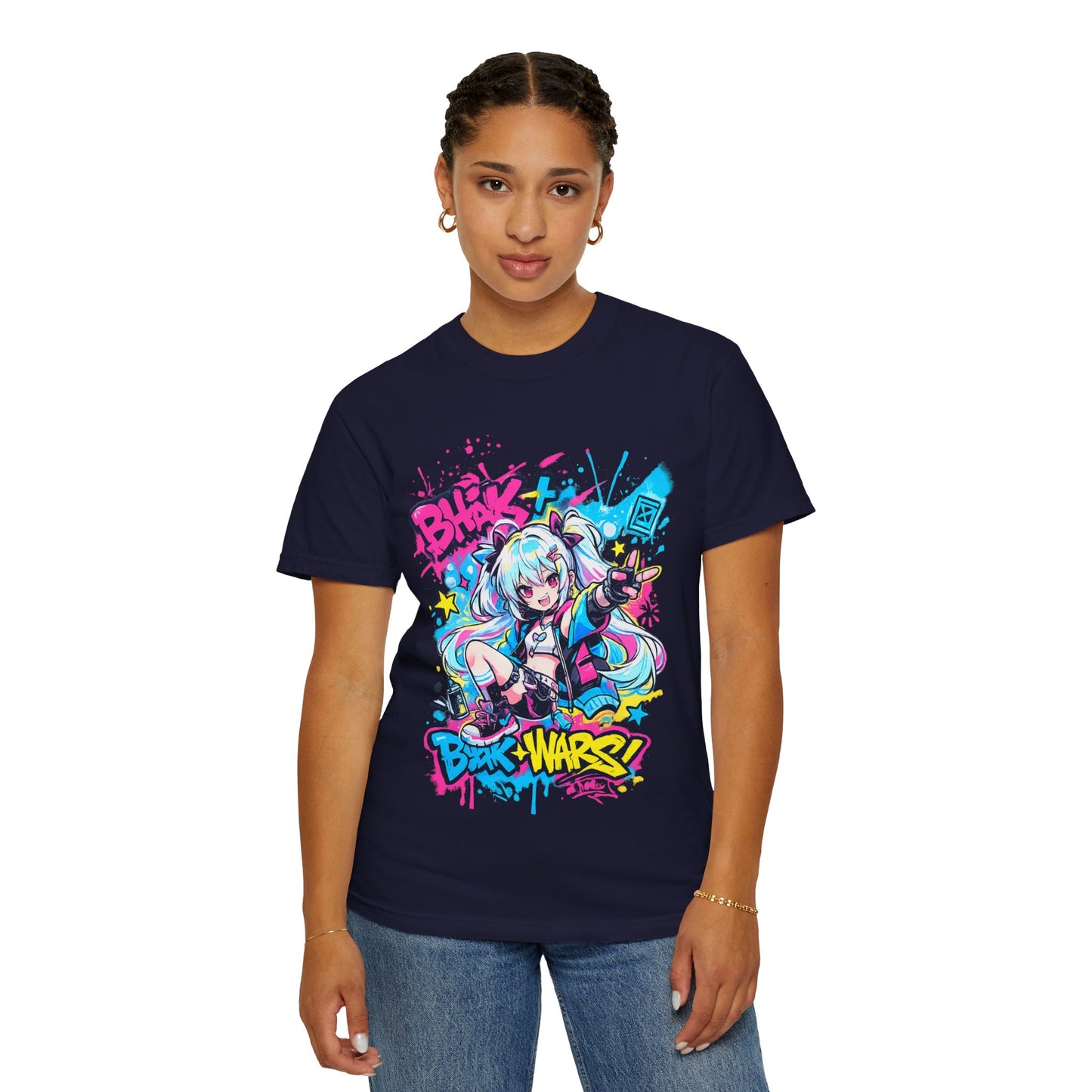 Anime Gamer Girl Graphic T-Shirt — "Blox Wars" Streetwear Tee
