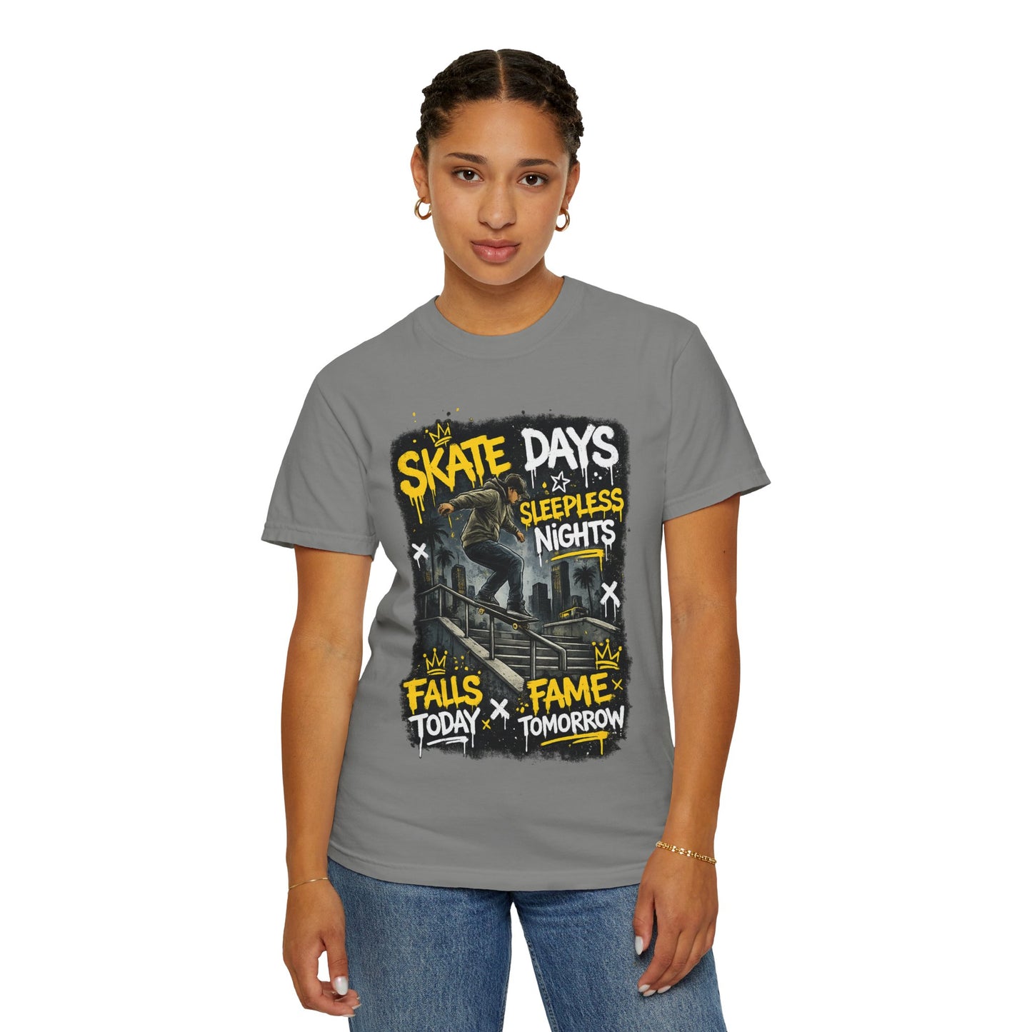 Skate Days Graphic T-Shirt — "Skate Days Sleepless Nights" Streetwear Tee