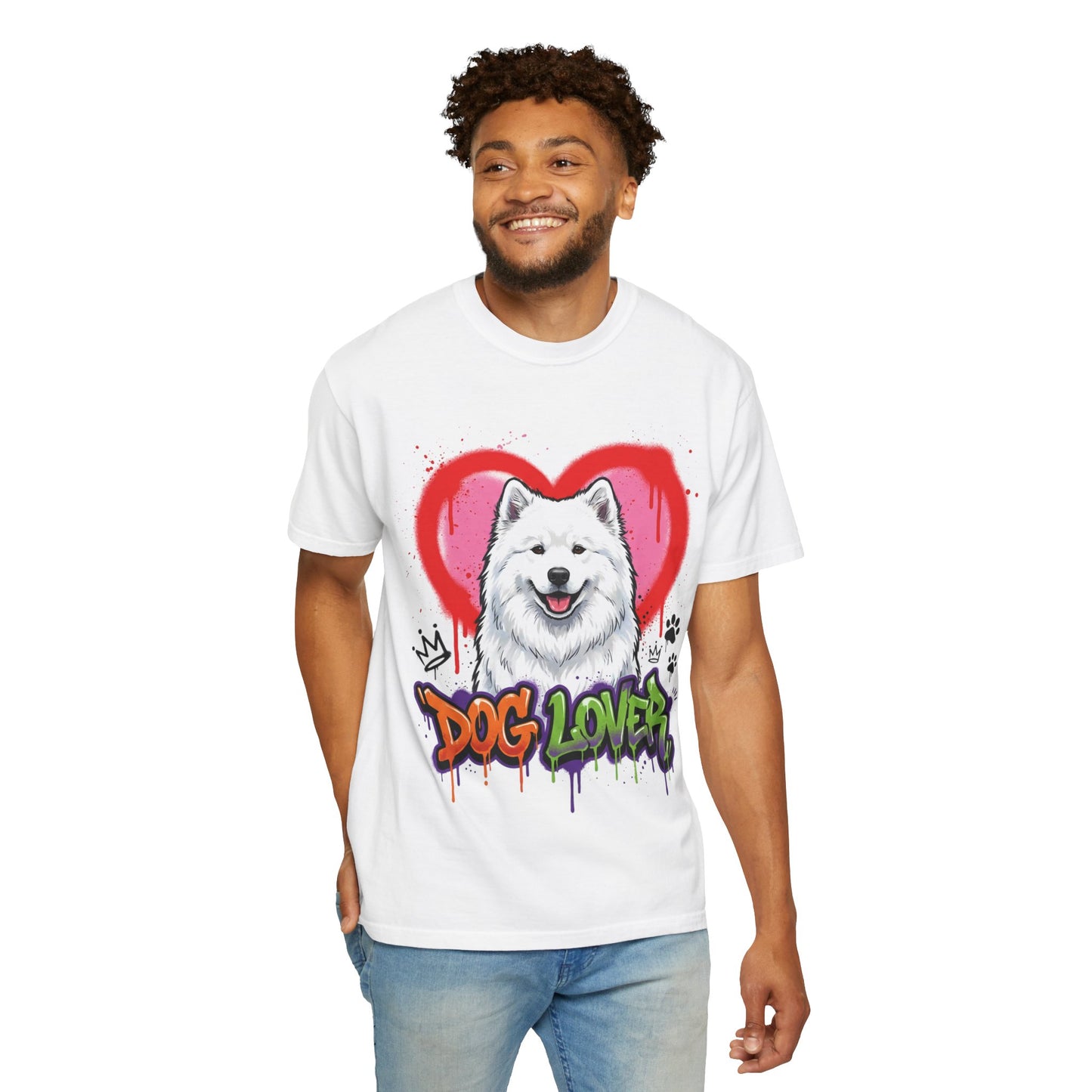Dog Lover T-Shirt — Cute Samoyed Heart Graphic Tee